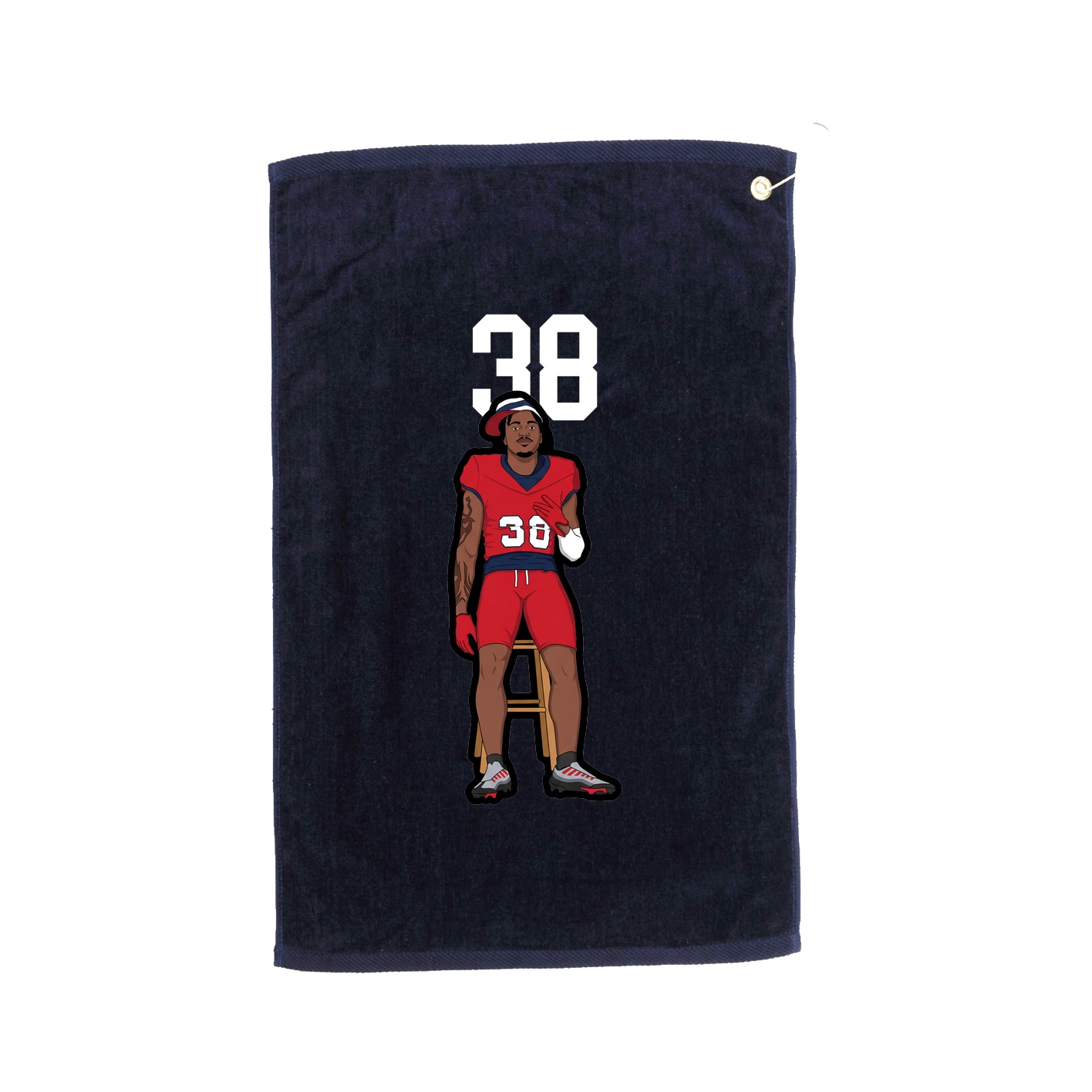 Golf Towel — Number Top in Navy