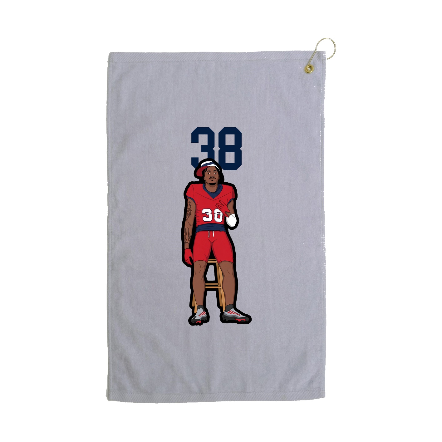 Golf Towel — Number Top in Grey