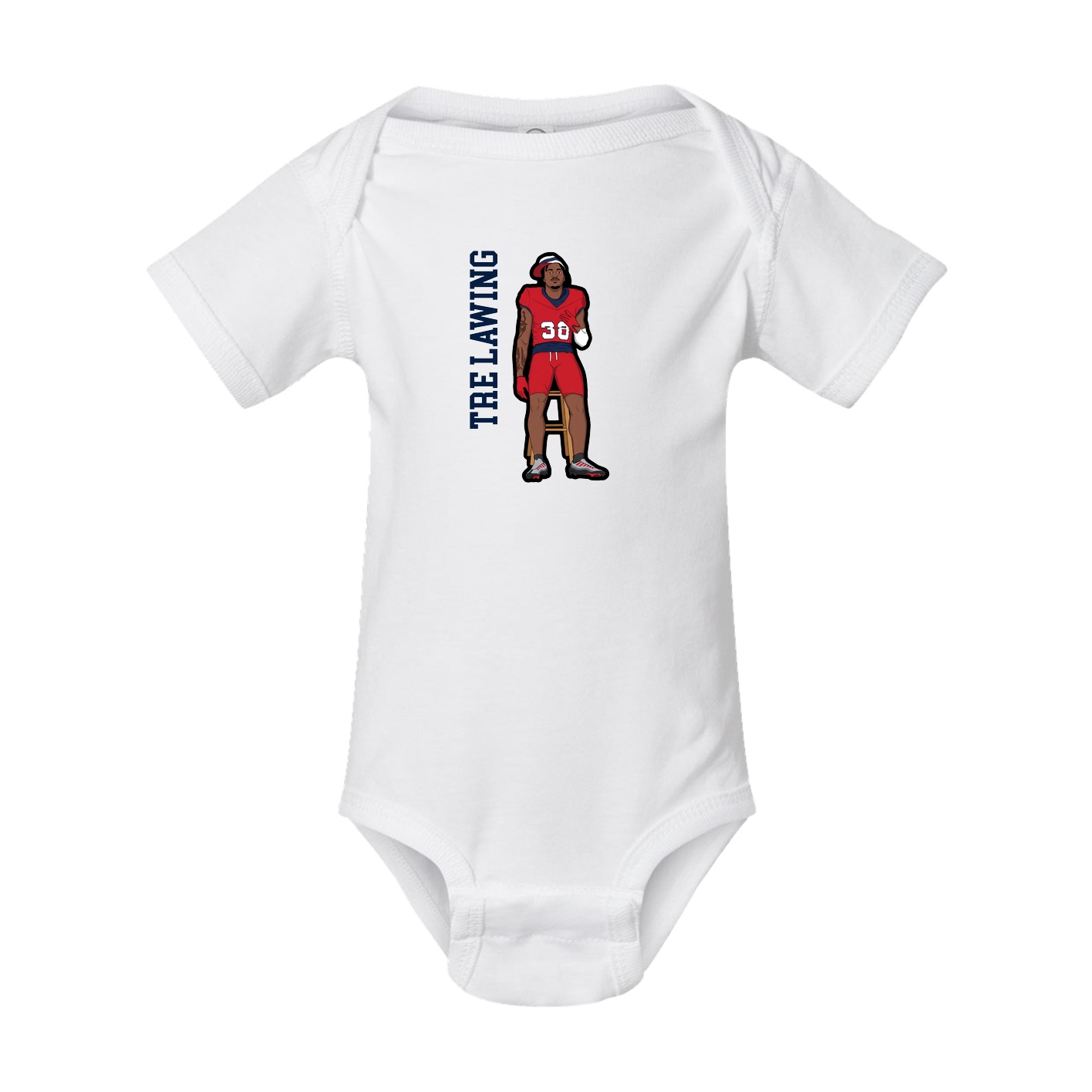 Baby Onesie — Name Vertical in White