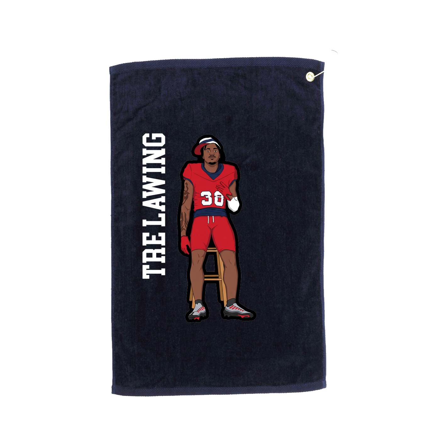 Golf Towel — Name Vertical in Navy