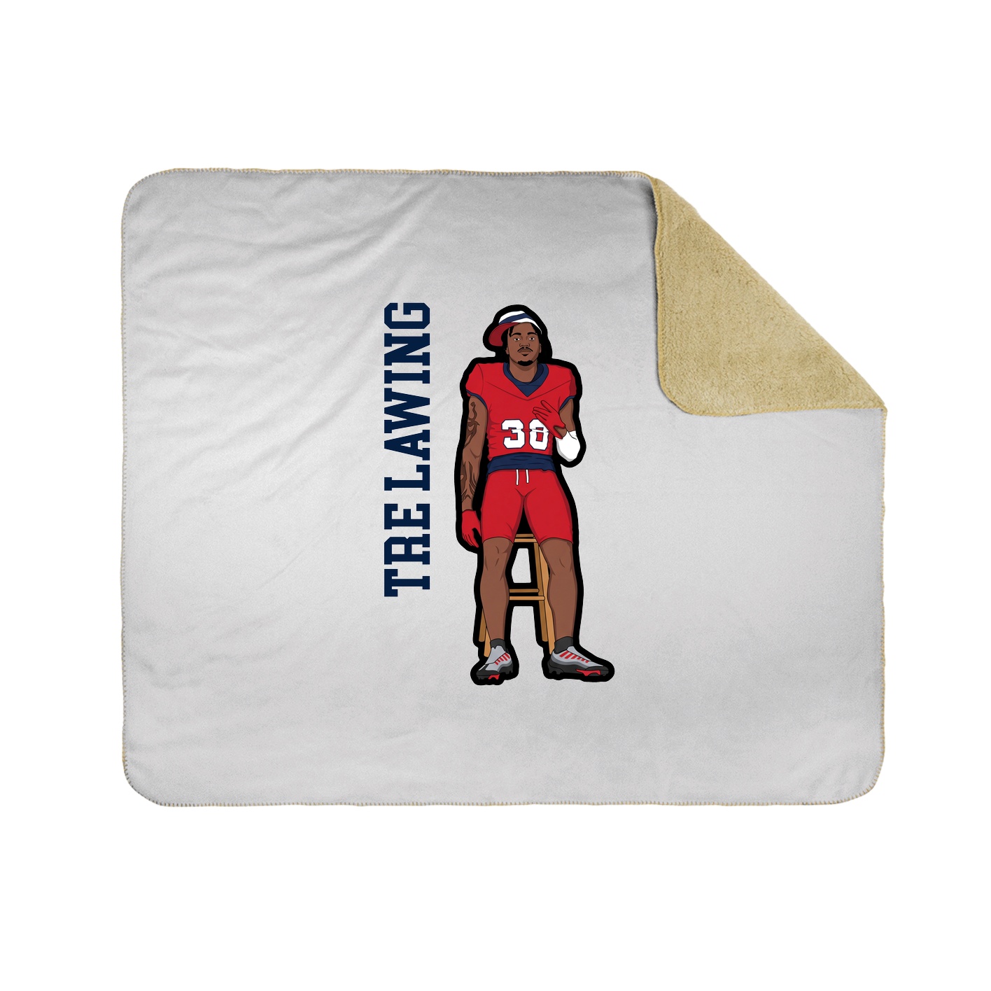 Throw Blanket — Name Vertical in White