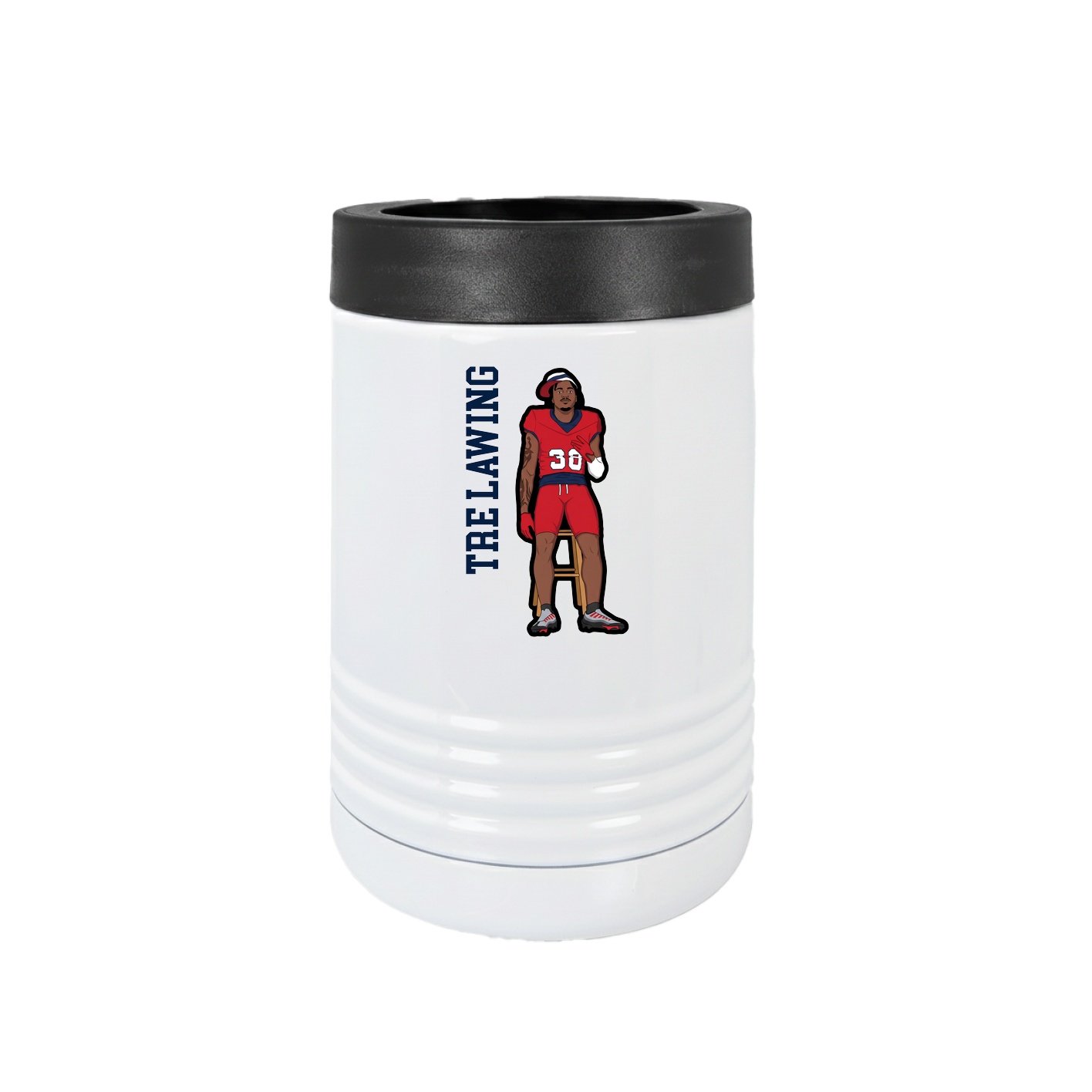 Beverage Holder — Name Vertical in White