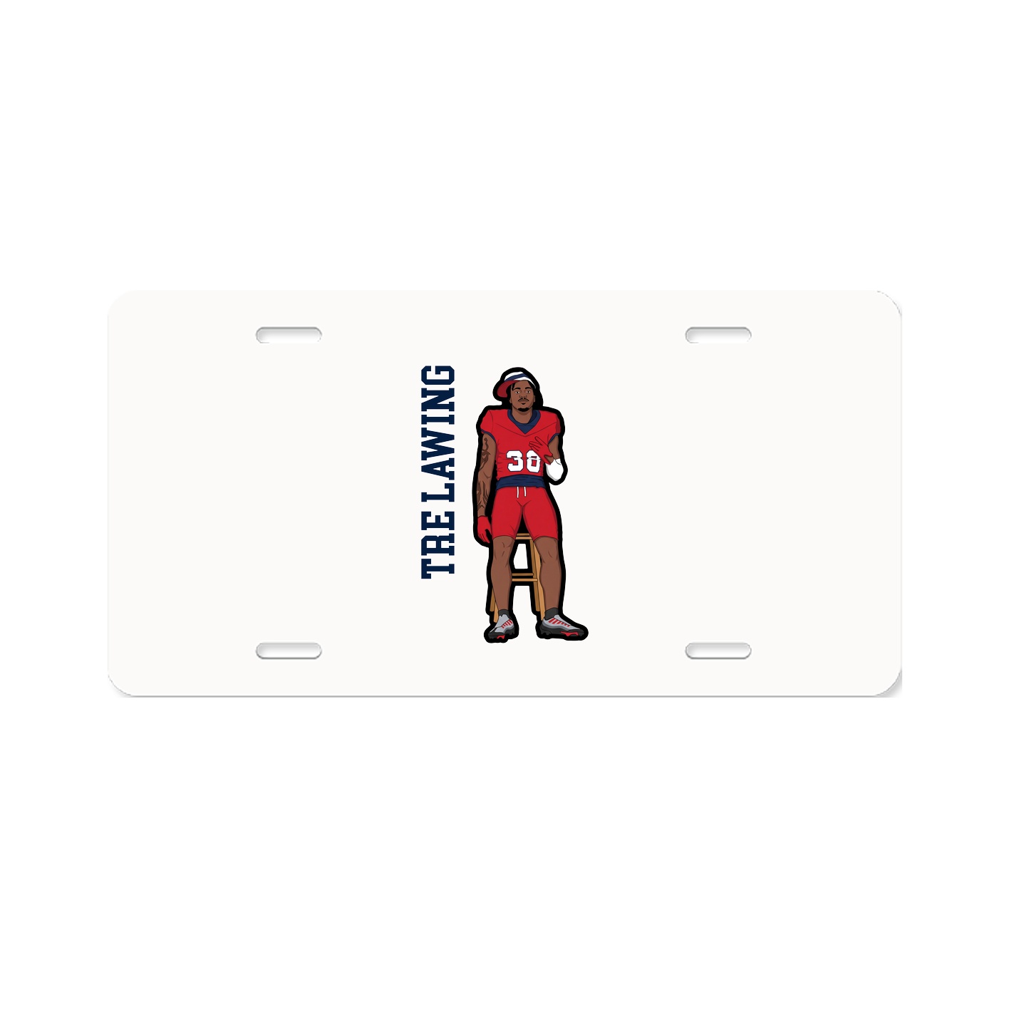 License Plate — Name Vertical in Classic