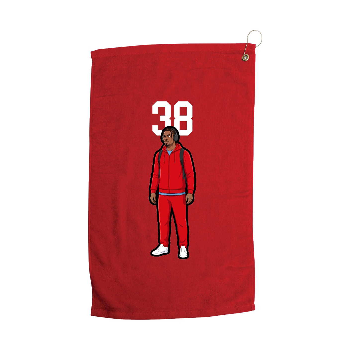 Golf Towel — Number Top in Red