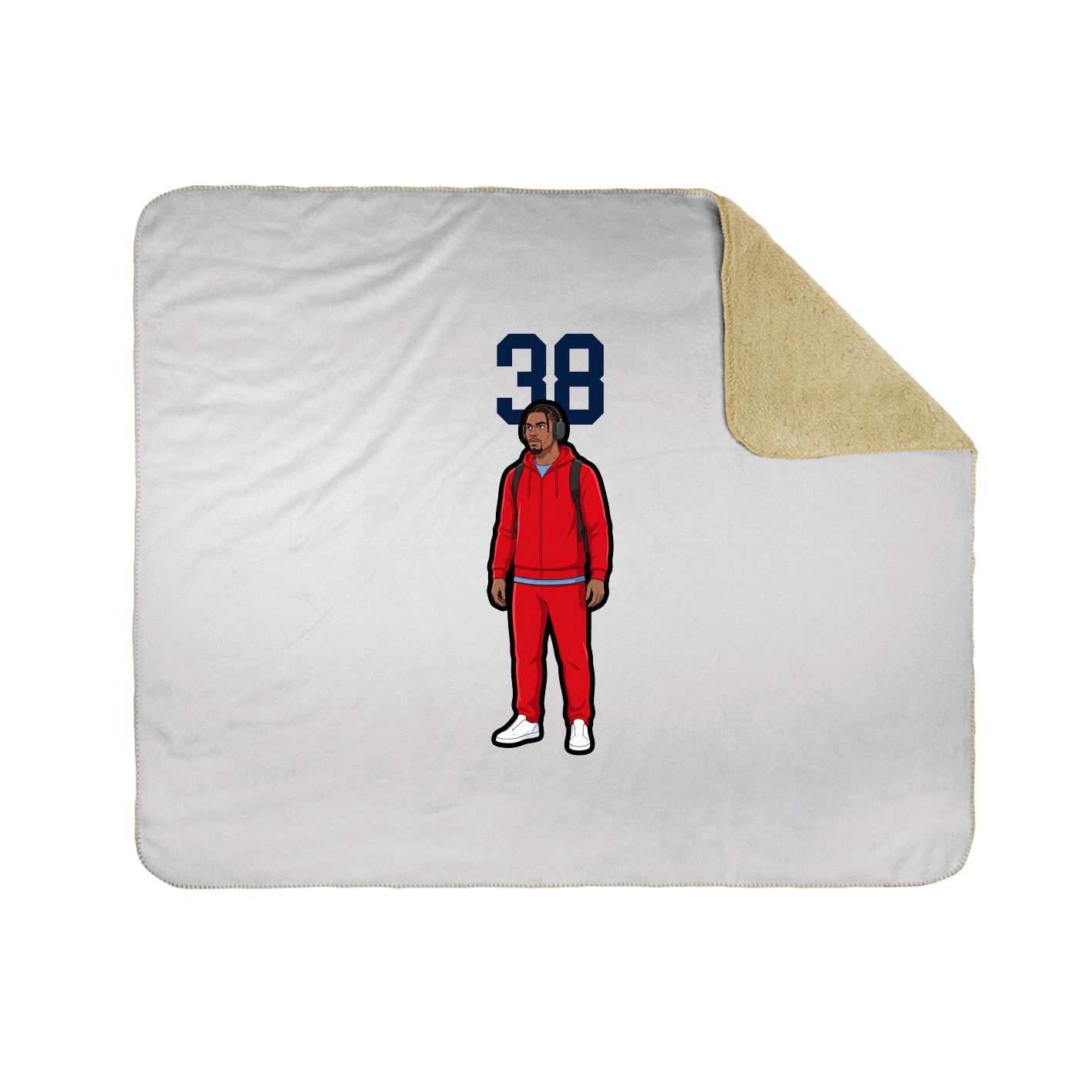 Throw Blanket — Number Top in White
