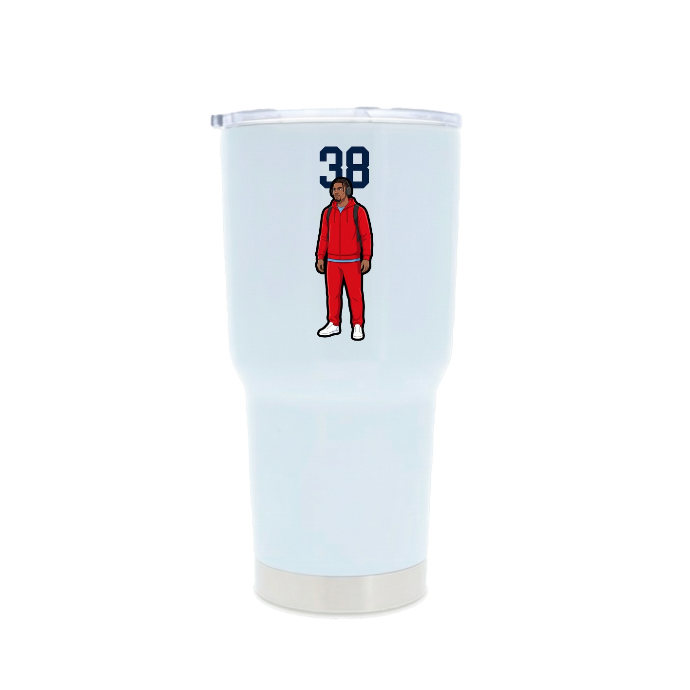 30oz Stainless Steel Tumbler — Number Top in White