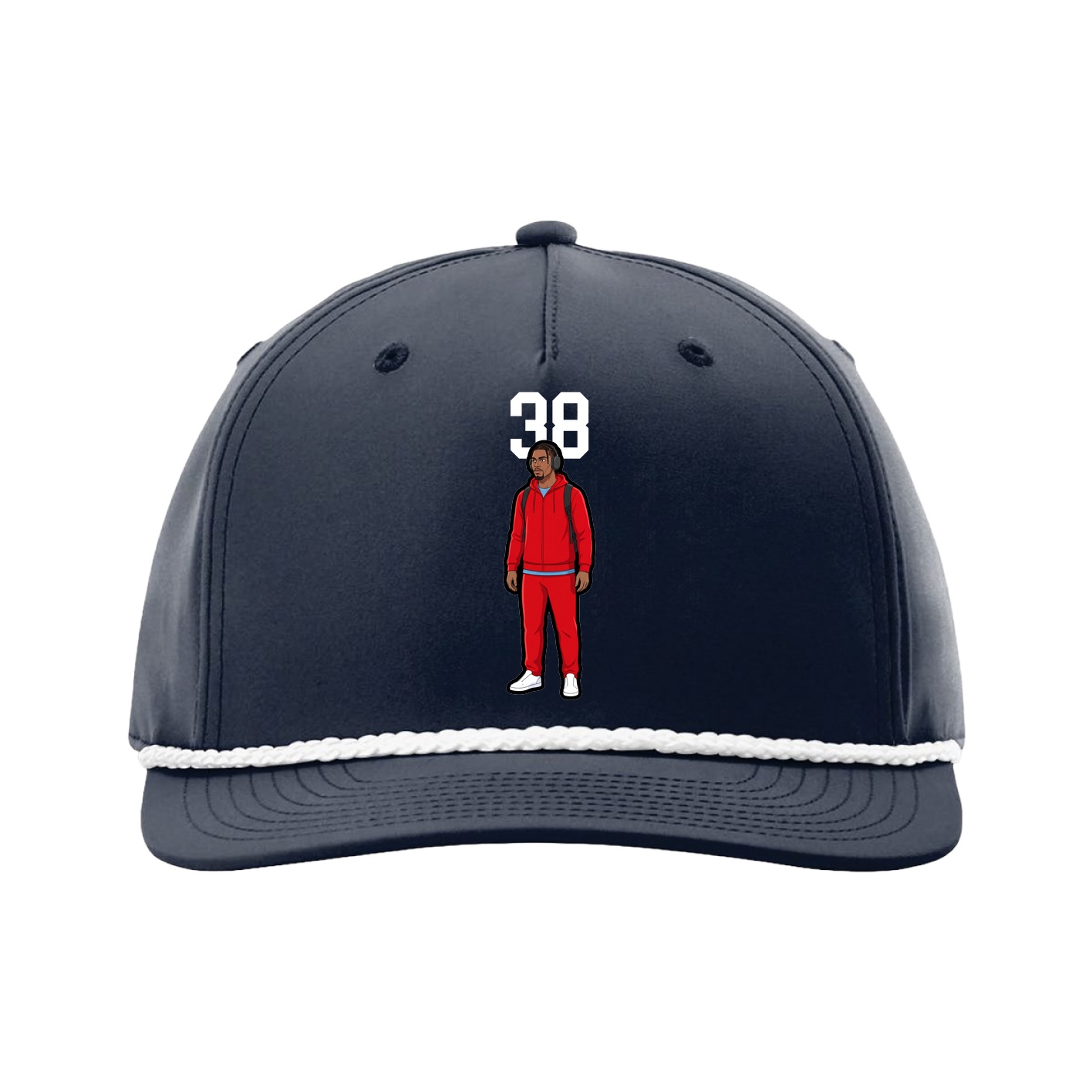 Five-Panel Classic Rope Cap — Number Top in Navy