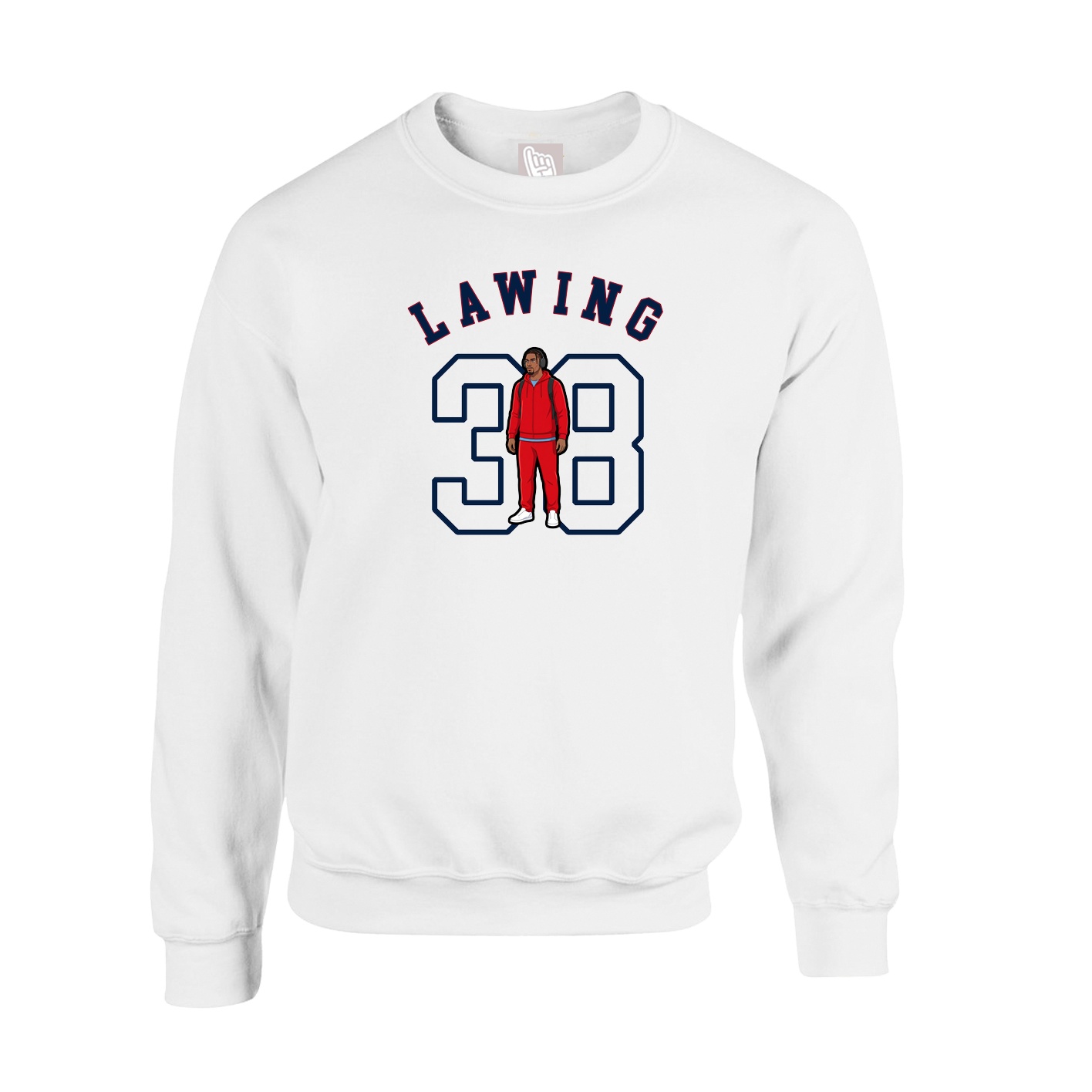 Fleece Crew — Shirsey Arch in White