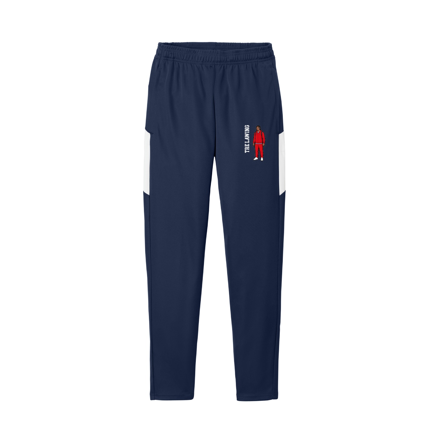 Team Travel Pant — Name Vertical in Navy/White
