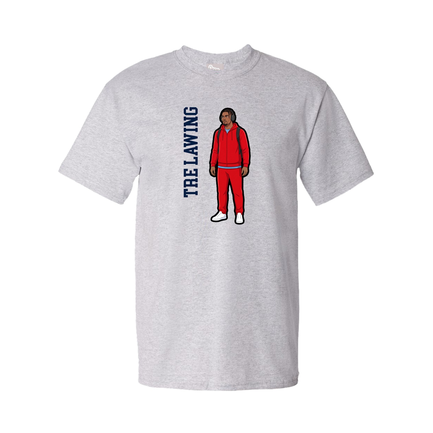 Tee — Name Vertical in Grey