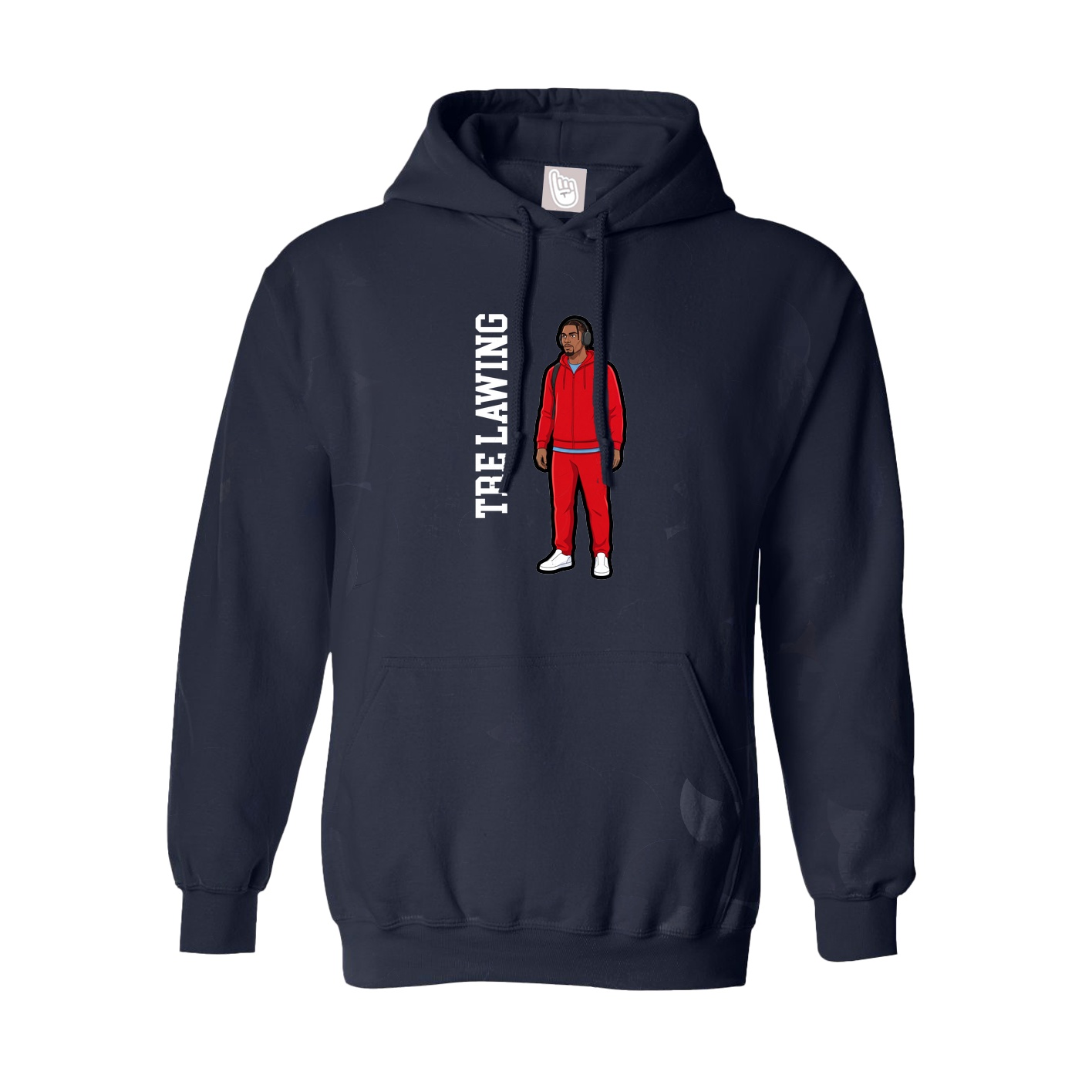 Youth Hoodie — Name Vertical in Navy