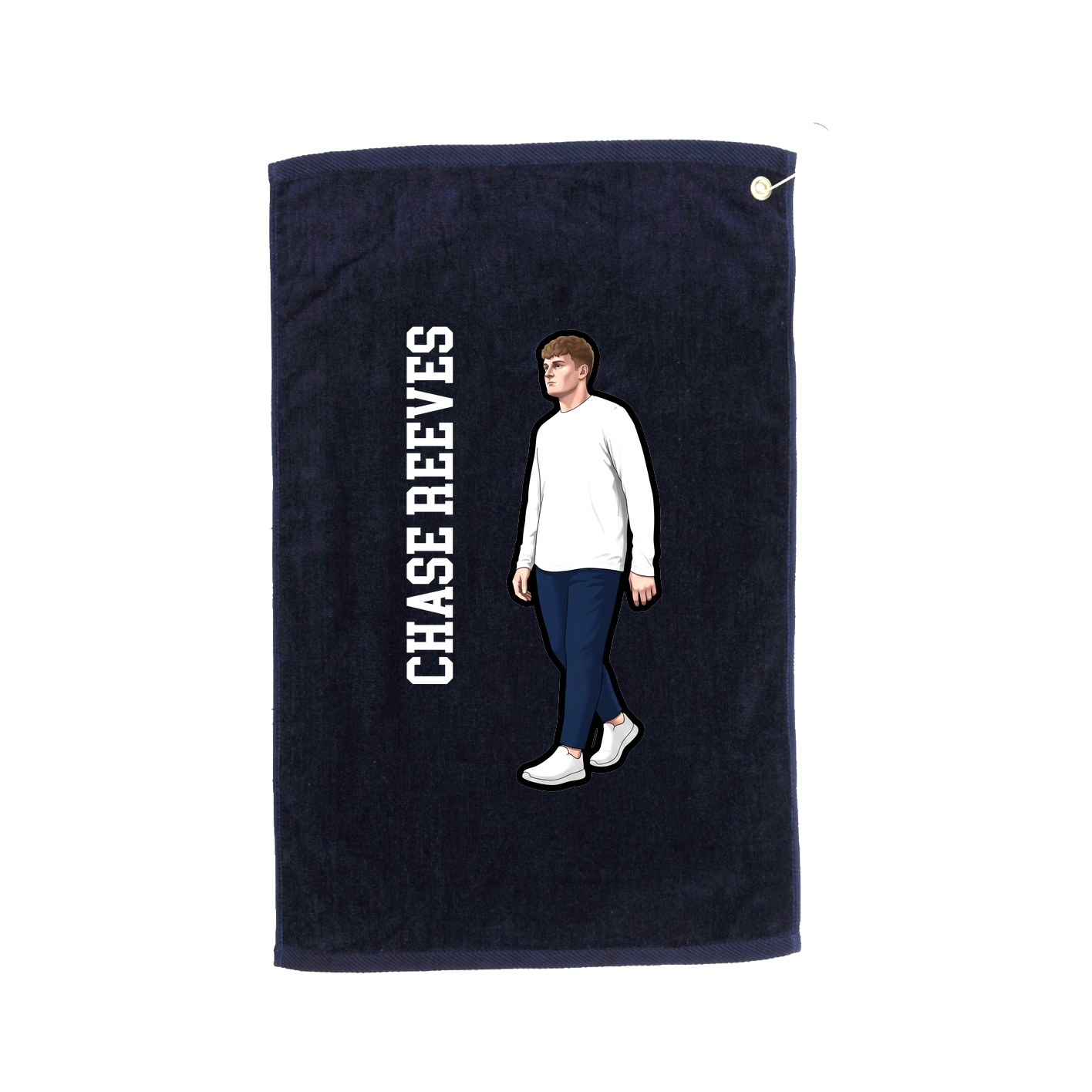 Golf Towel — Name Vertical in Navy