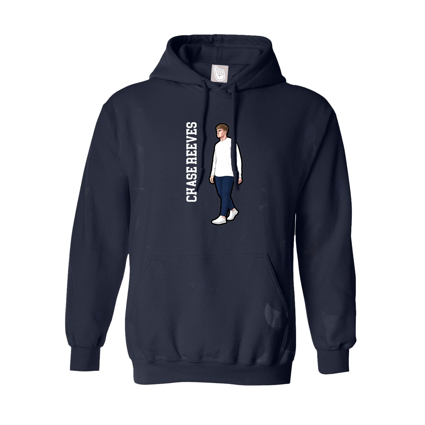 Youth Hoodie — Name Vertical in Navy