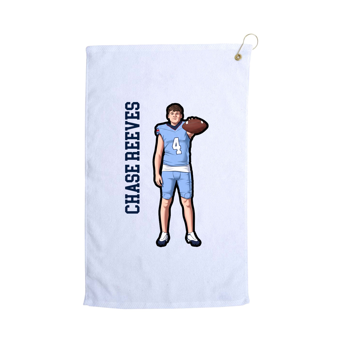 Golf Towel — Name Vertical in White