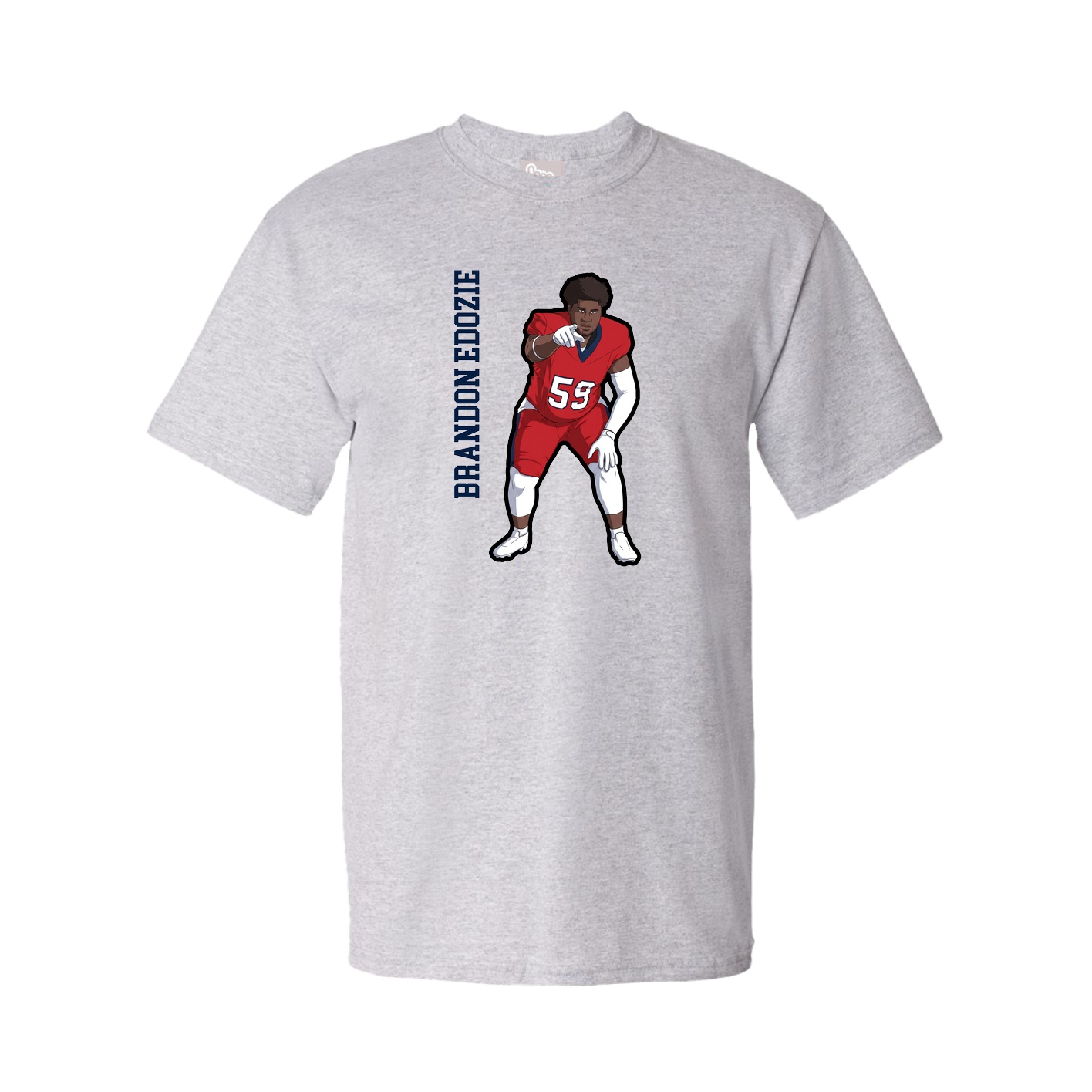 Tee — Name Vertical in Grey