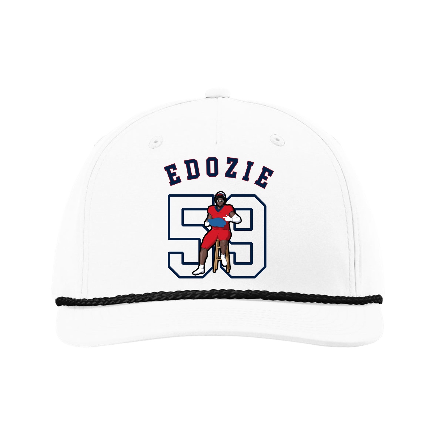 Five-Panel Classic Rope Cap — Shirsey Arch in White