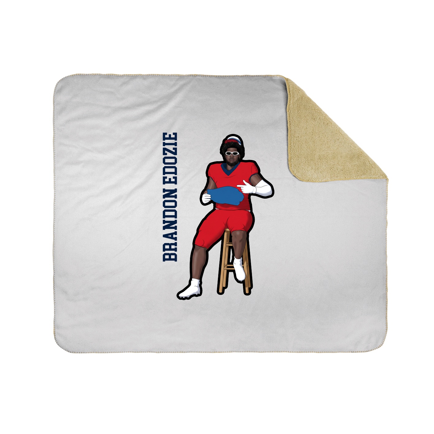 Throw Blanket — Name Vertical in White