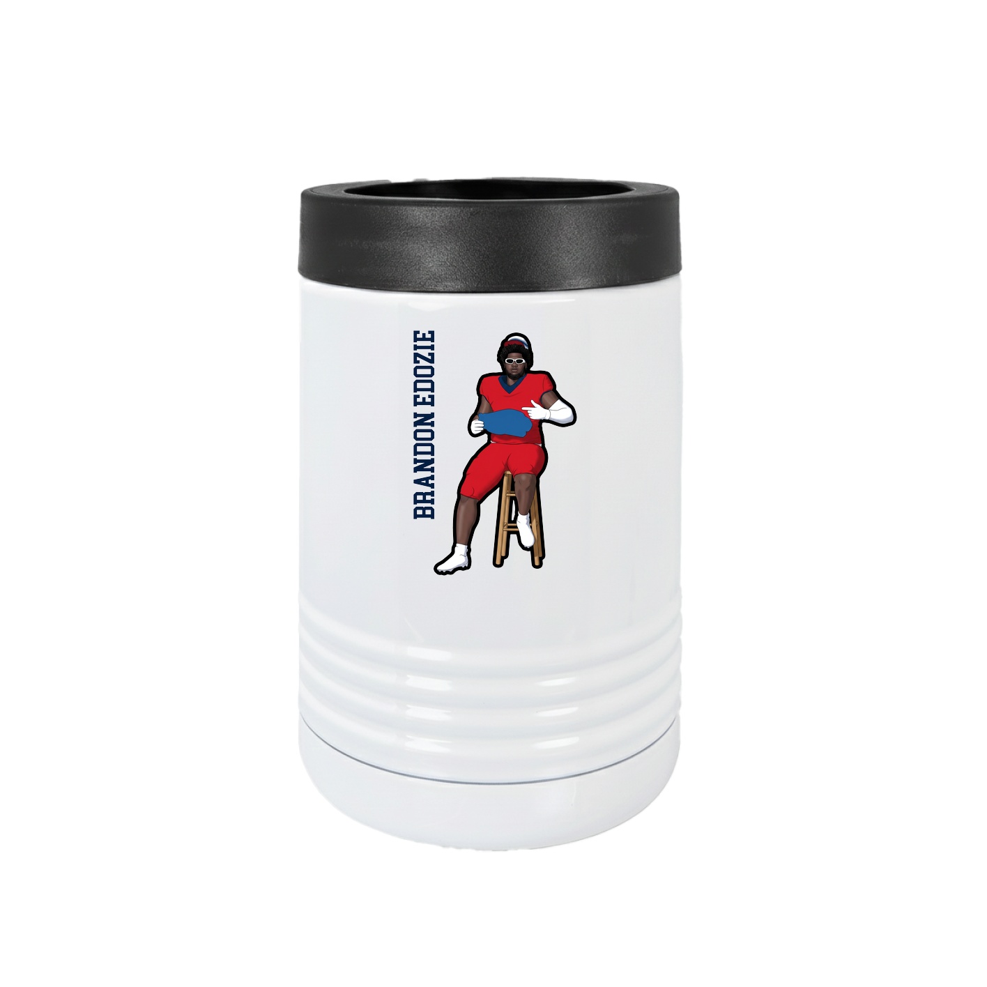 Beverage Holder — Name Vertical in White
