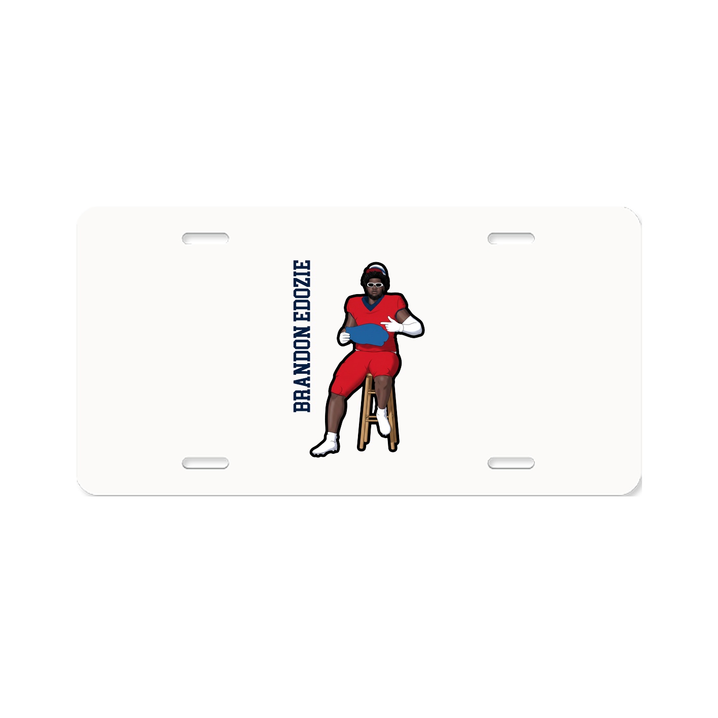 License Plate — Name Vertical in Classic