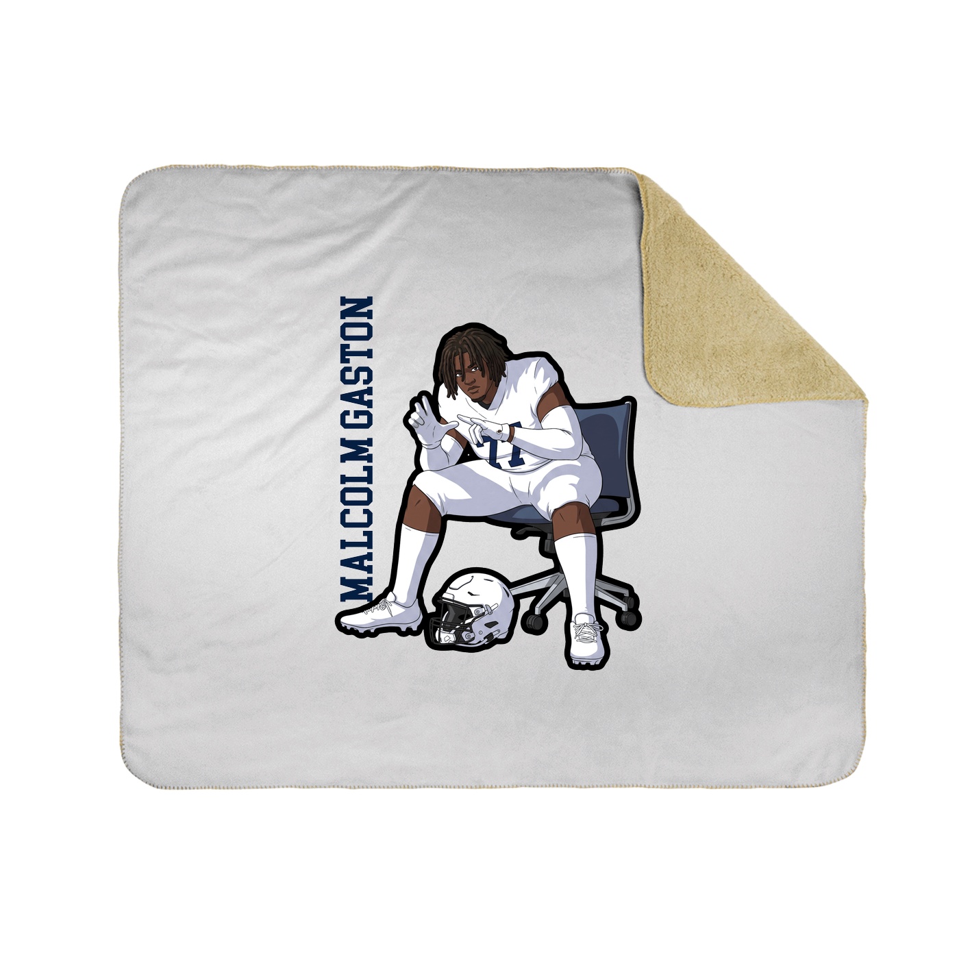 Throw Blanket — Name Vertical in White