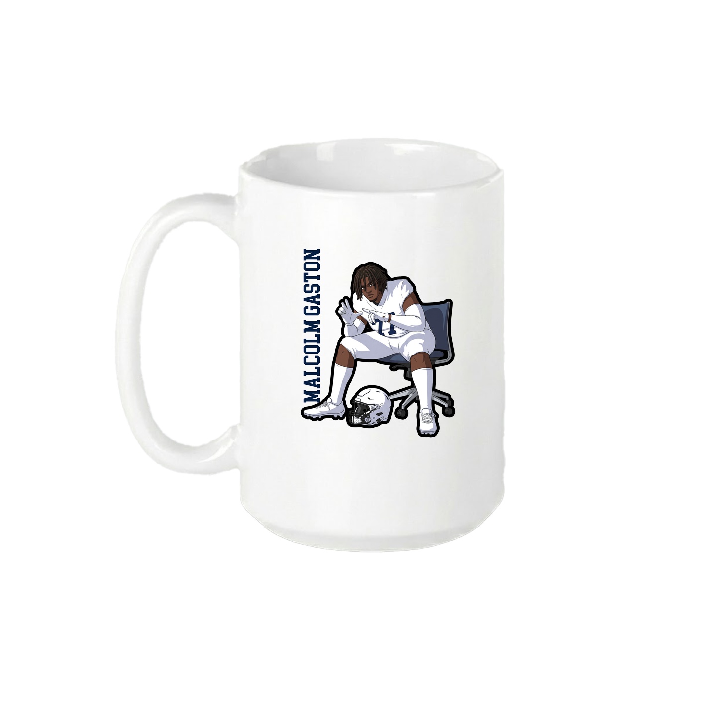 15oz Coffee Mug — Name Vertical in White