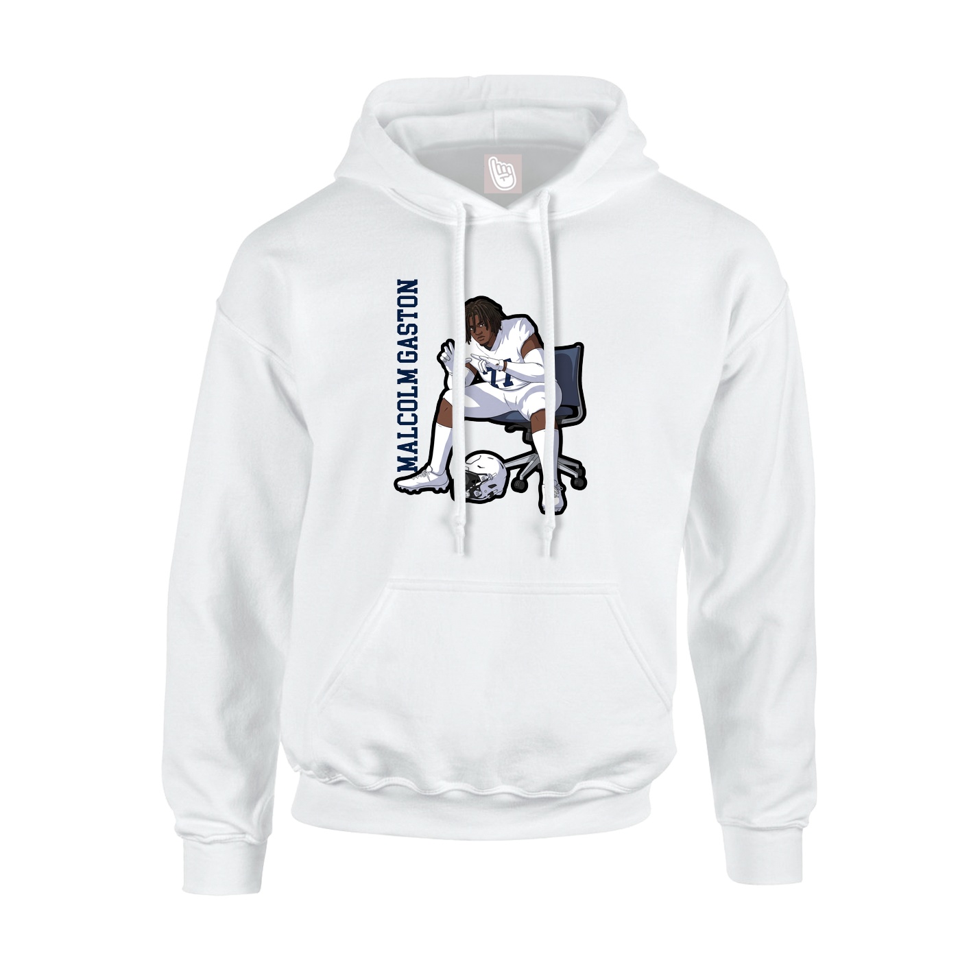 Hoodie — Name Vertical in White