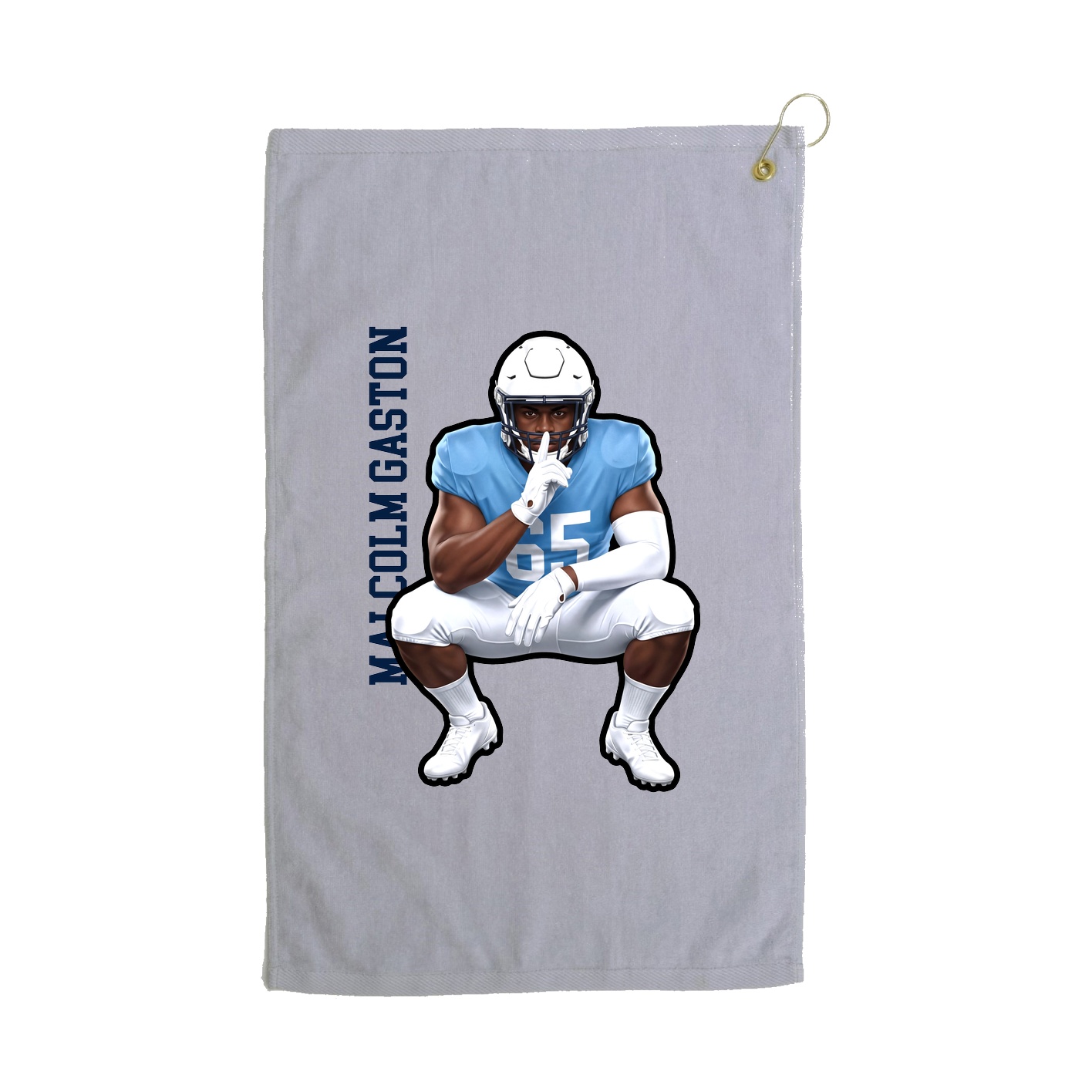 Golf Towel — Name Vertical in Grey