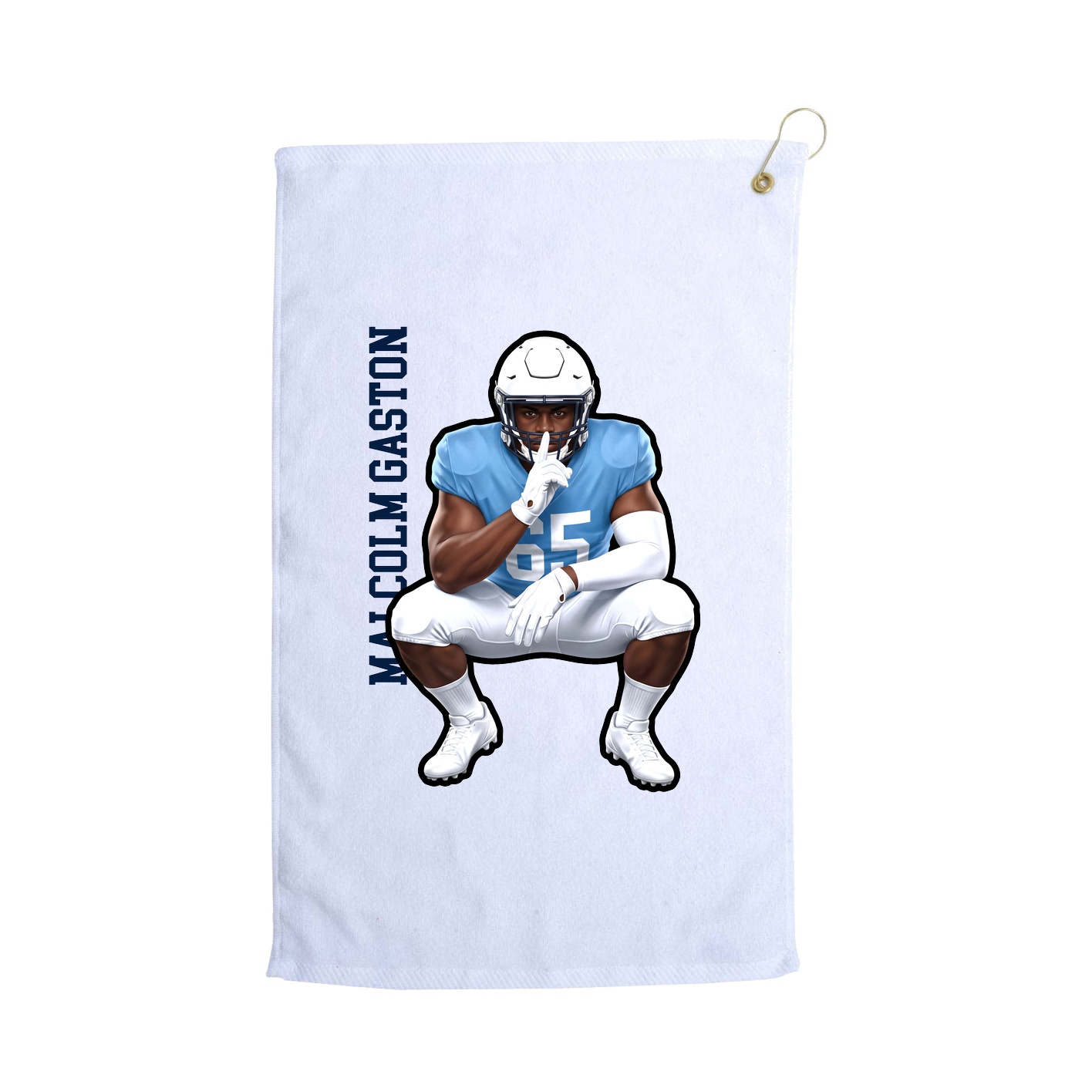 Golf Towel — Name Vertical in White