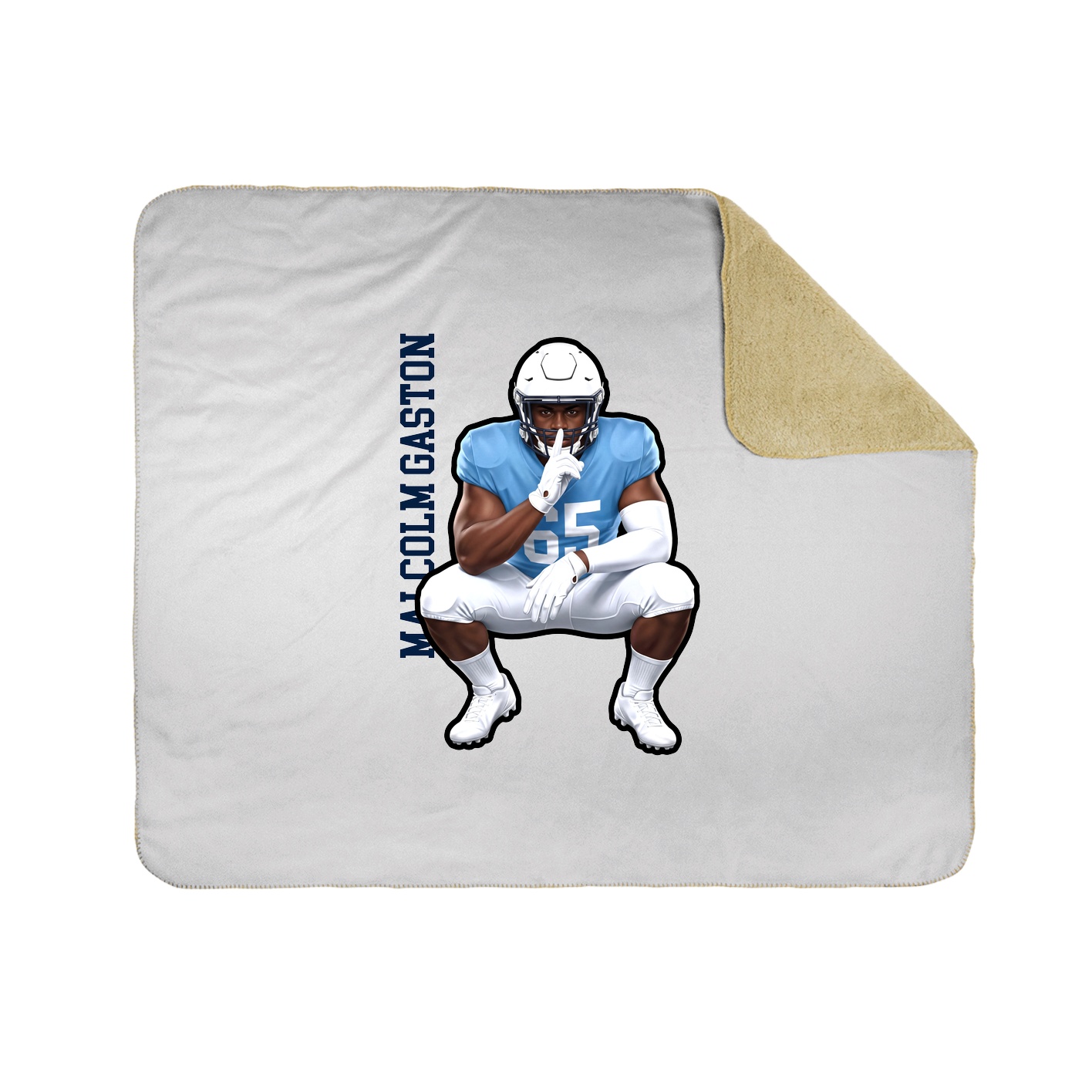 Throw Blanket — Name Vertical in White