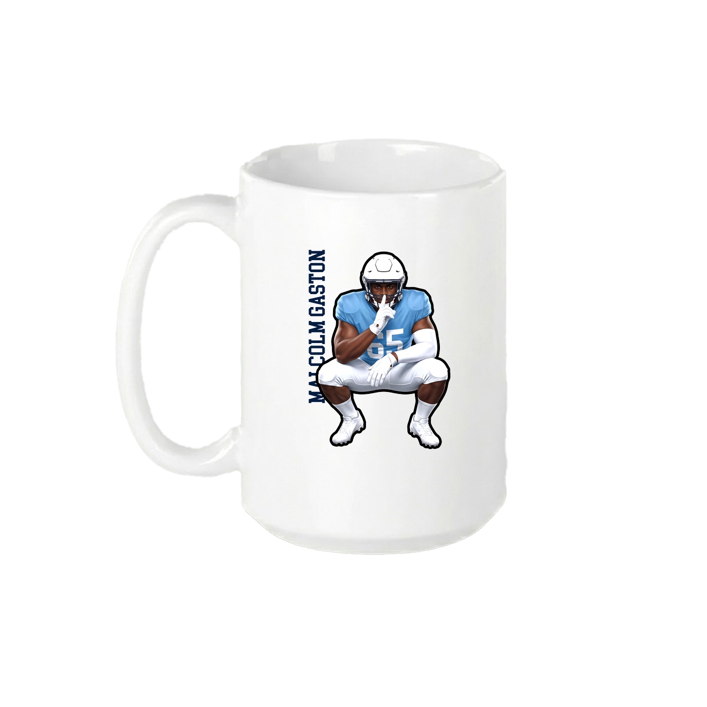 15oz Coffee Mug — Name Vertical in White