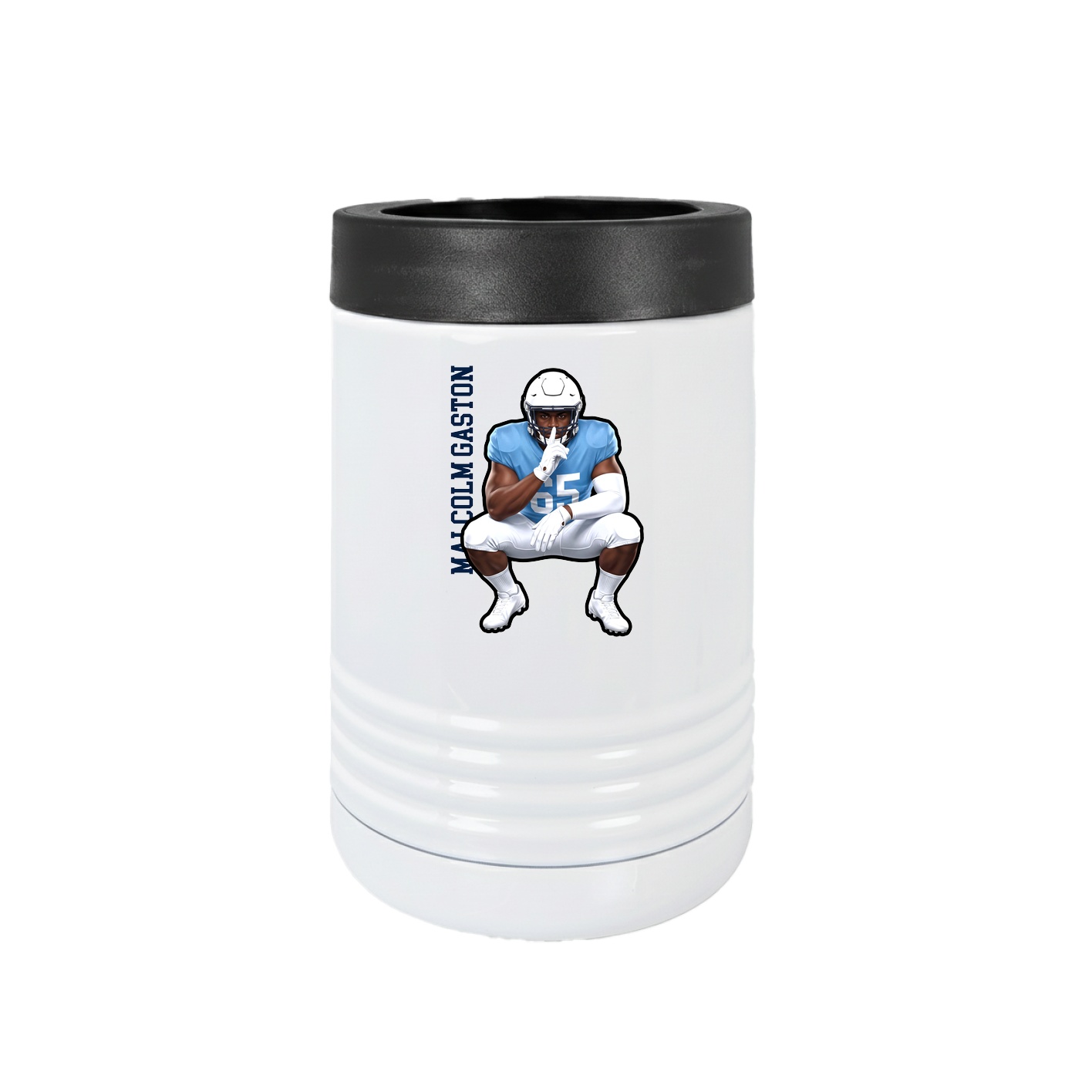 Beverage Holder — Name Vertical in White