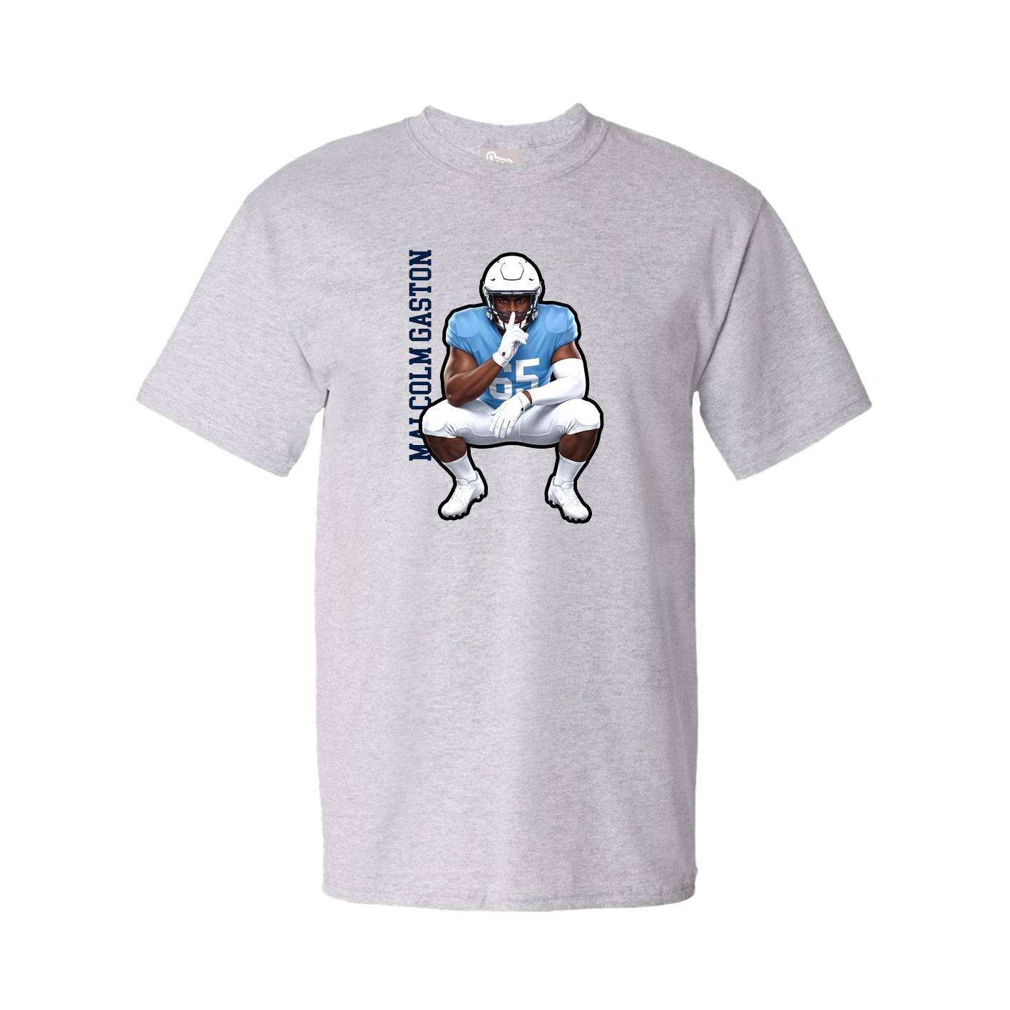 Tee — Name Vertical in Grey