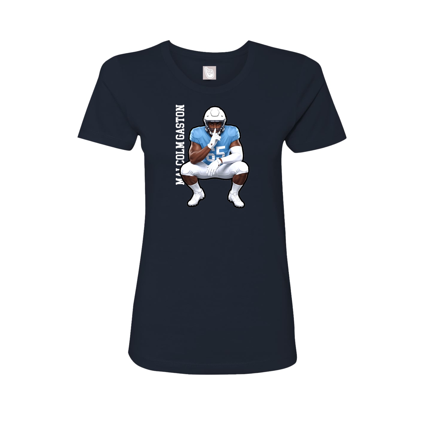 Womens Tee — Name Vertical in Navy
