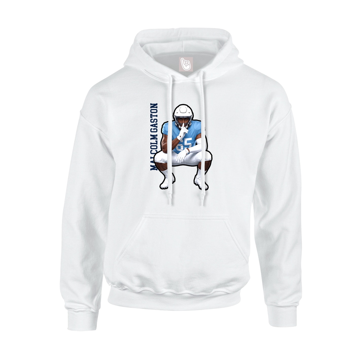 Youth Hoodie — Name Vertical in White