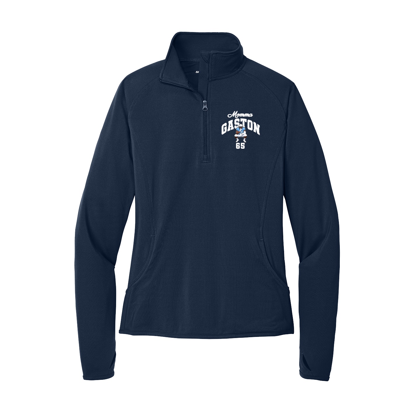 Women's Q-Zip Pullover — Mothers Day Arch in Navy