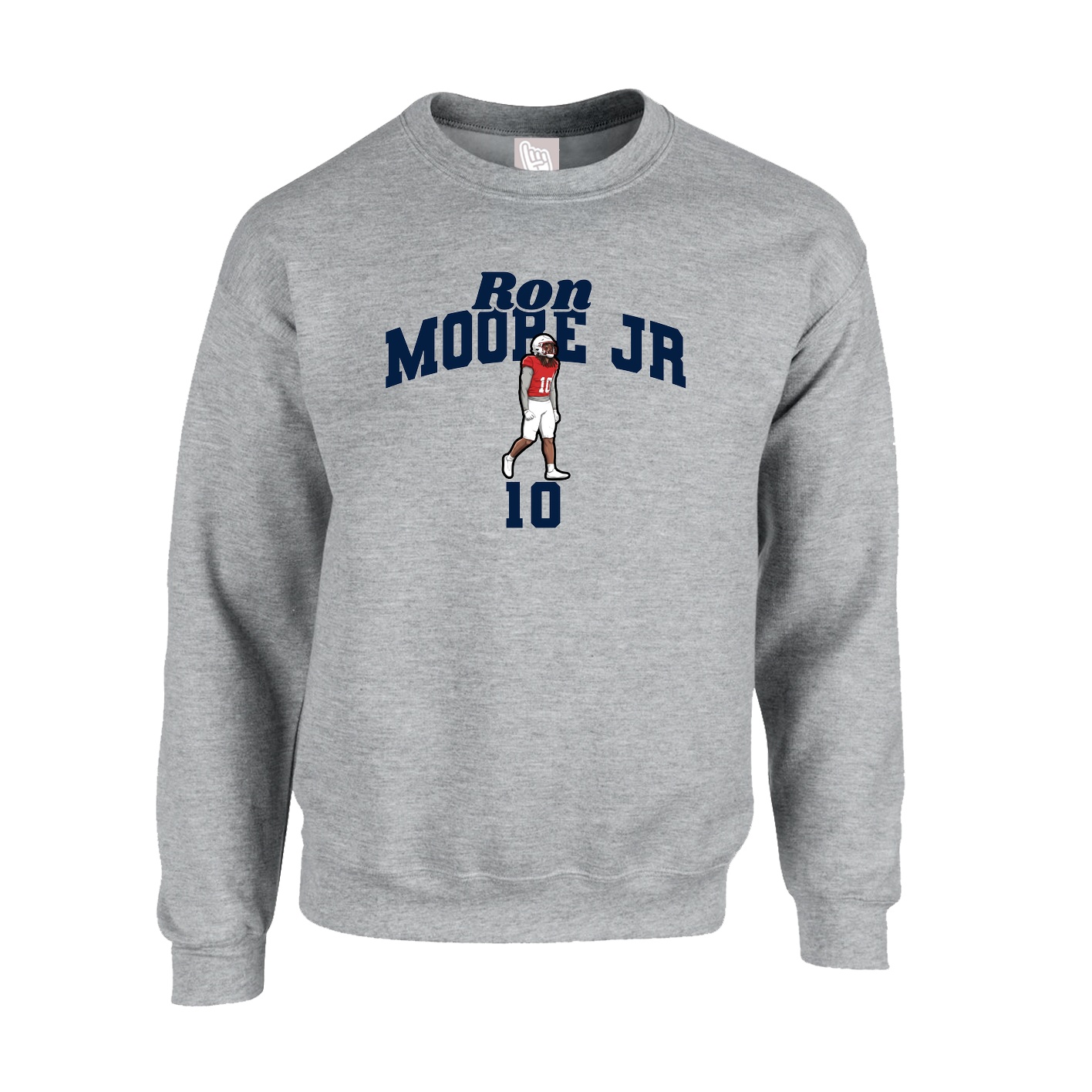 Fleece Crew — Signature Arch in Grey