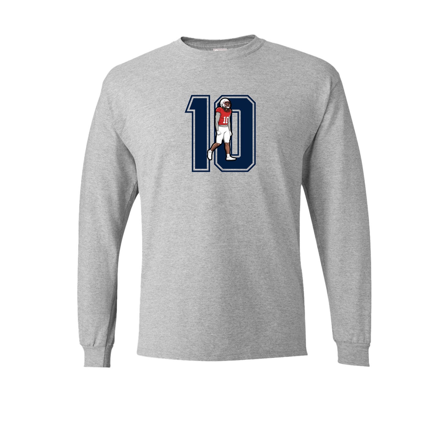Long Sleeve Tee — Number in Grey