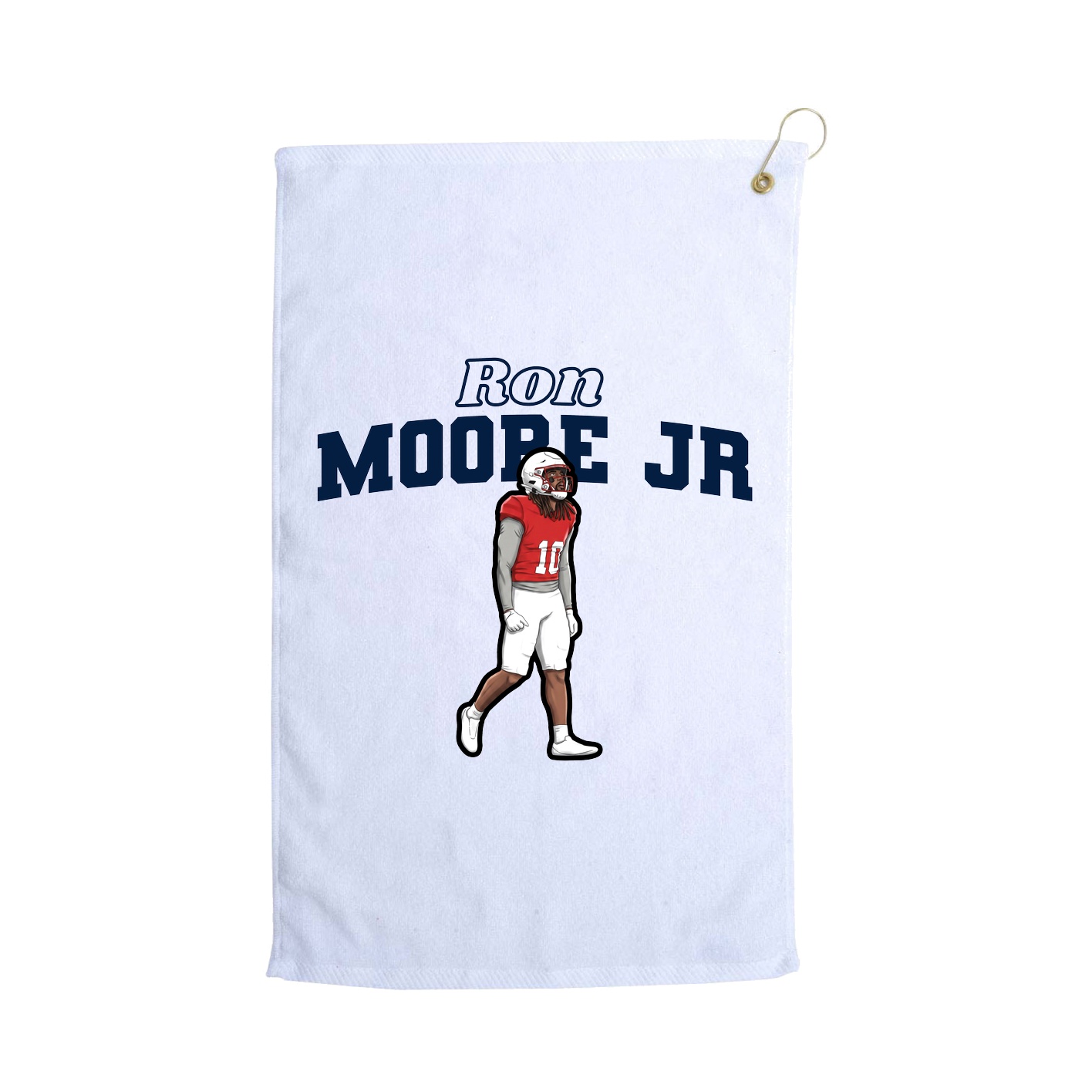 Golf Towel — Name Arch in White