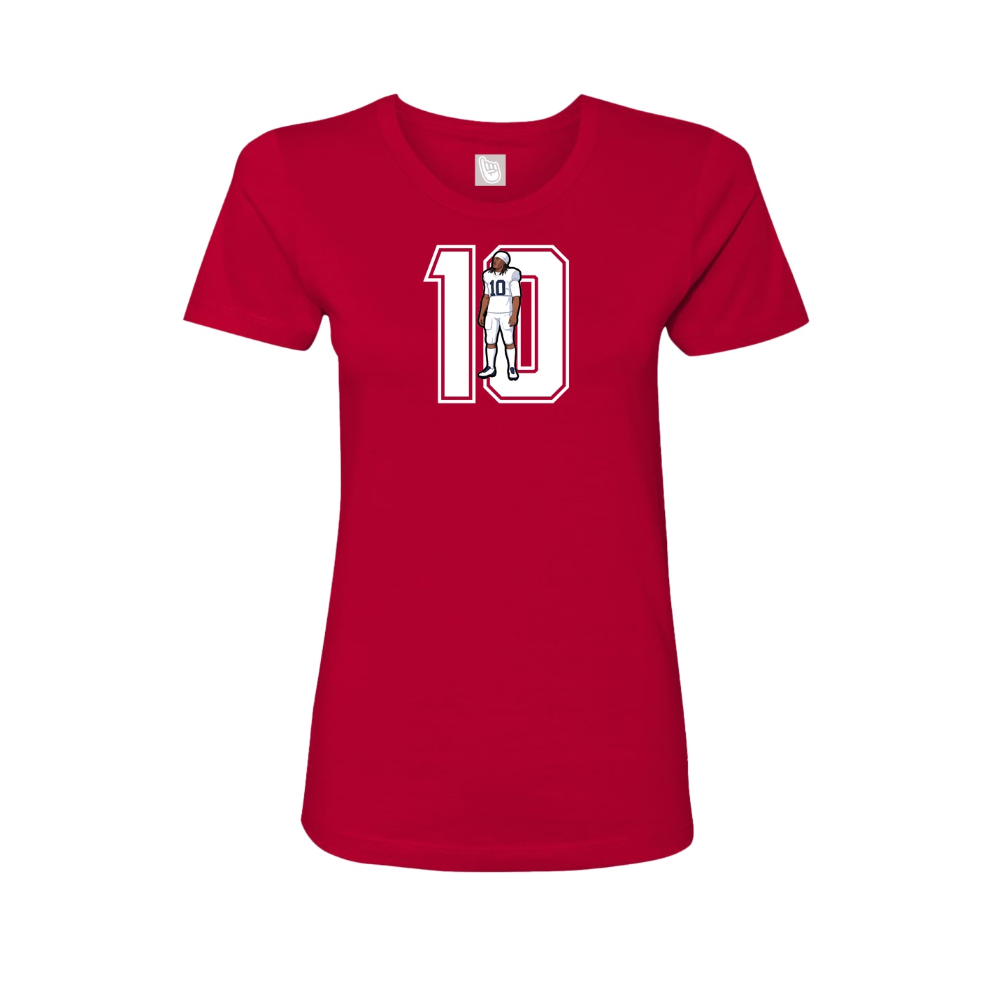 Fitted Women's Tee — Number in Red