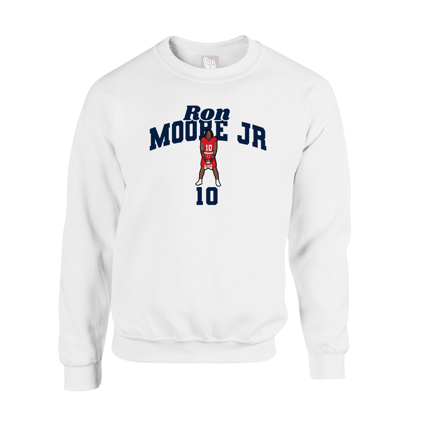 Fleece Crew — Signature Arch in White