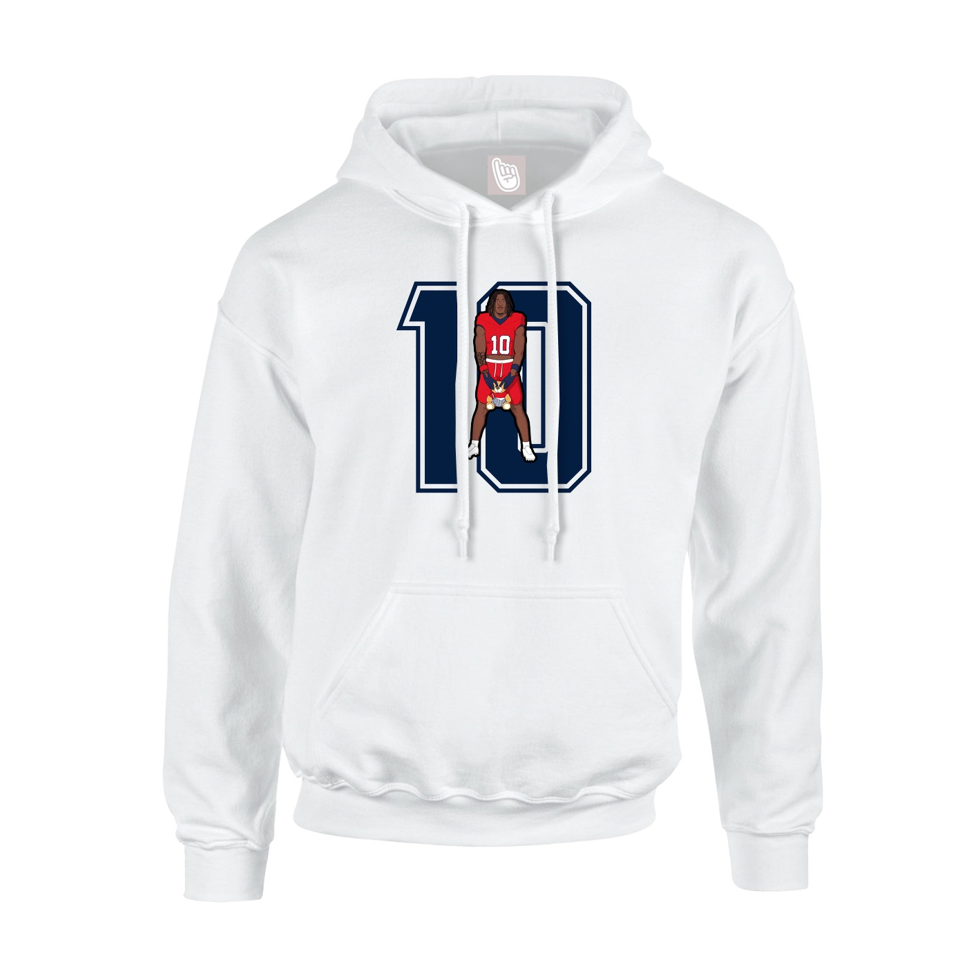Youth Hoodie — Number in White