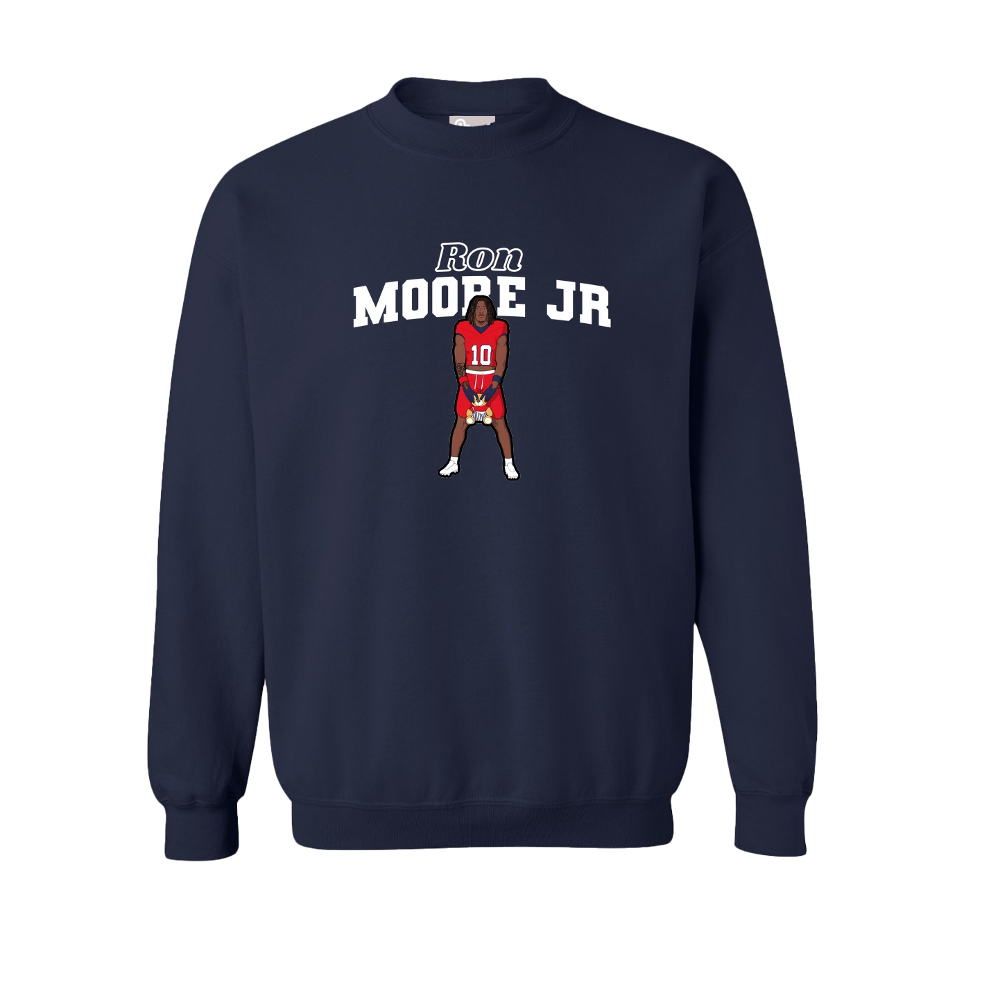 Fleece Crew — Name Arch in Navy
