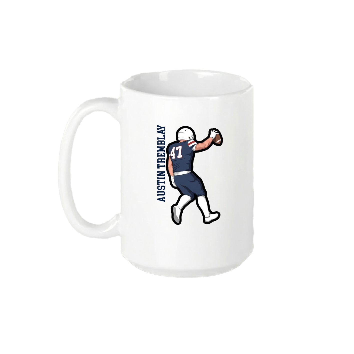 15oz Coffee Mug — Name Vertical in White