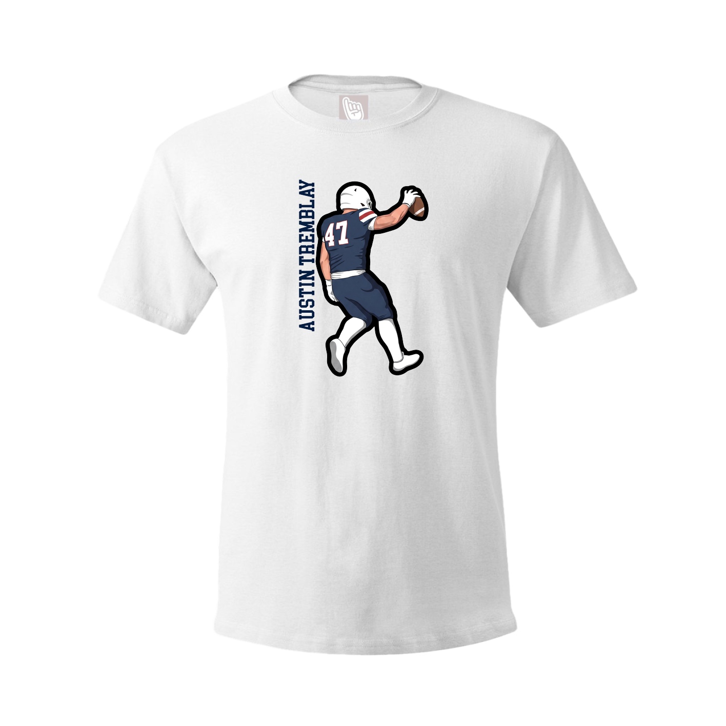 Youth Tee — Name Vertical in White