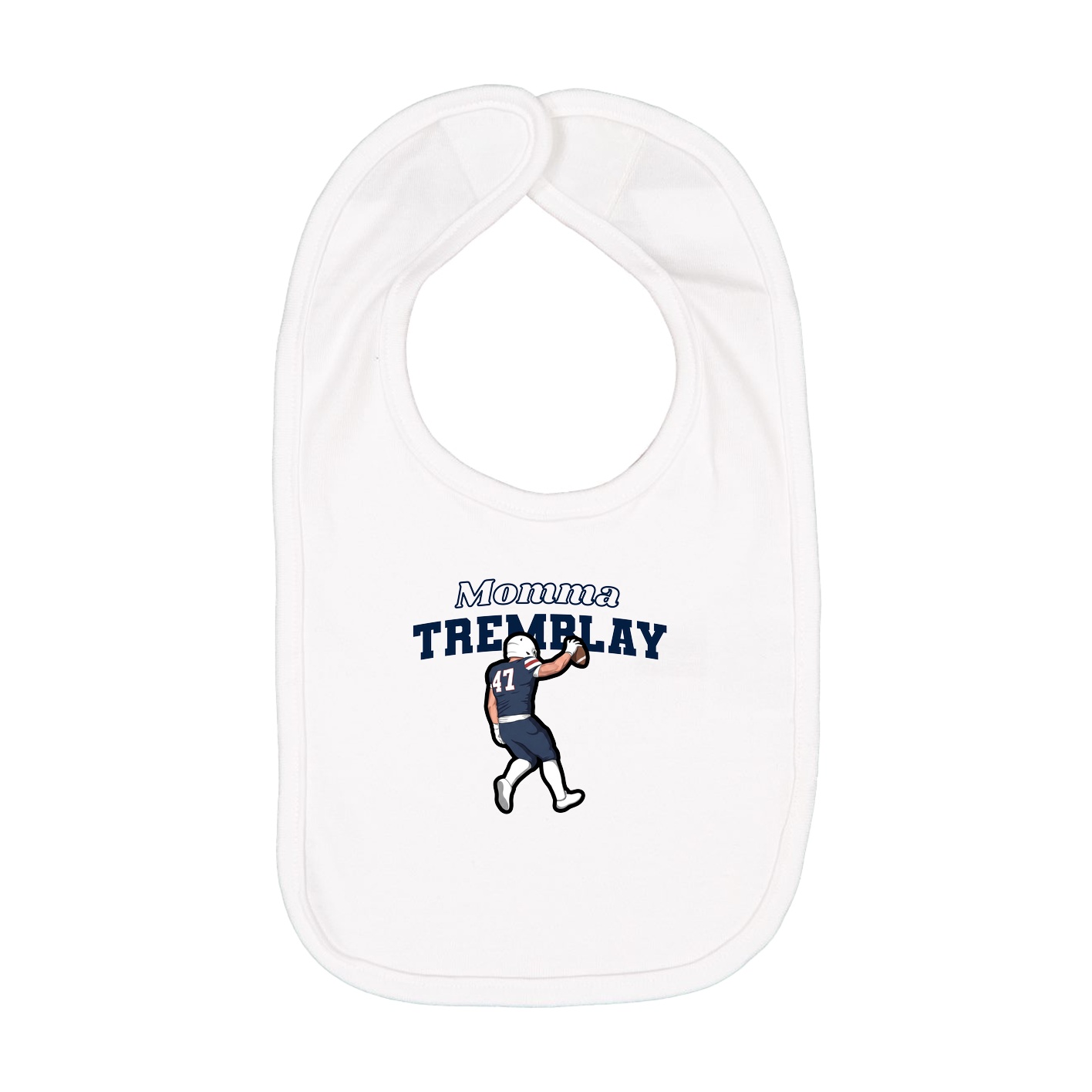Infant Bib — Mothers Day Block in White