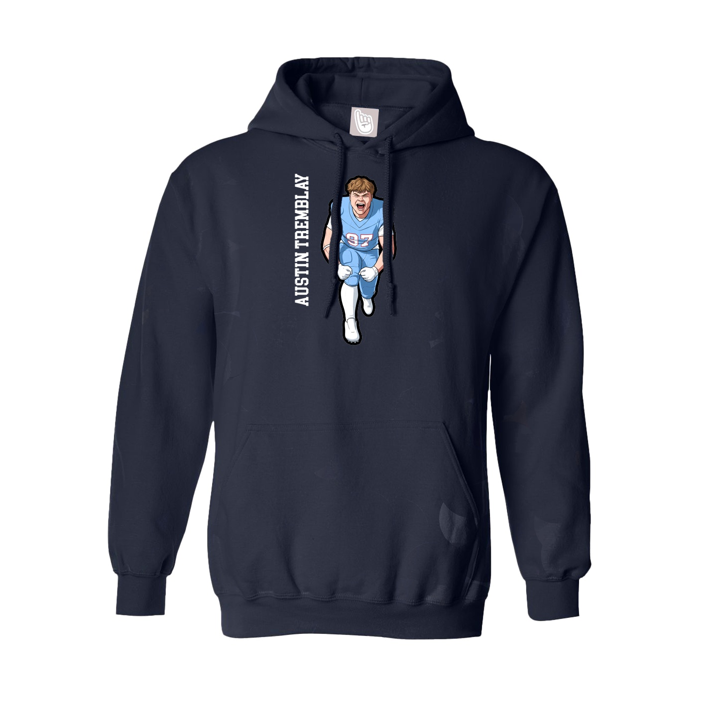 Youth Hoodie — Name Vertical in Navy