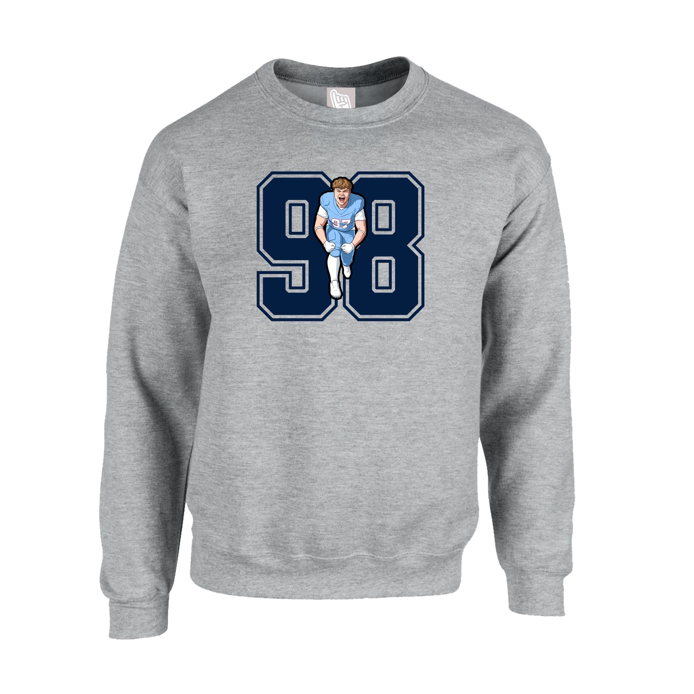 Fleece Crew — Number in Grey