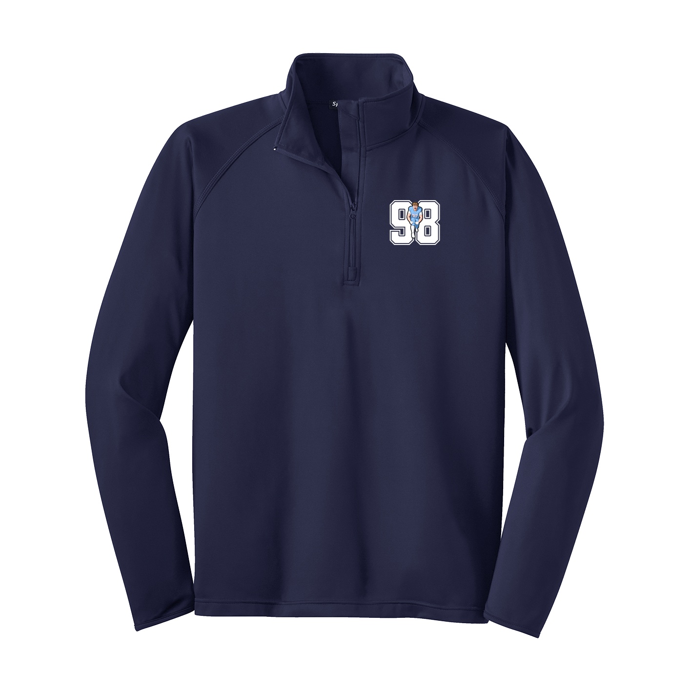 Q-Zip Pullover — Number in Navy