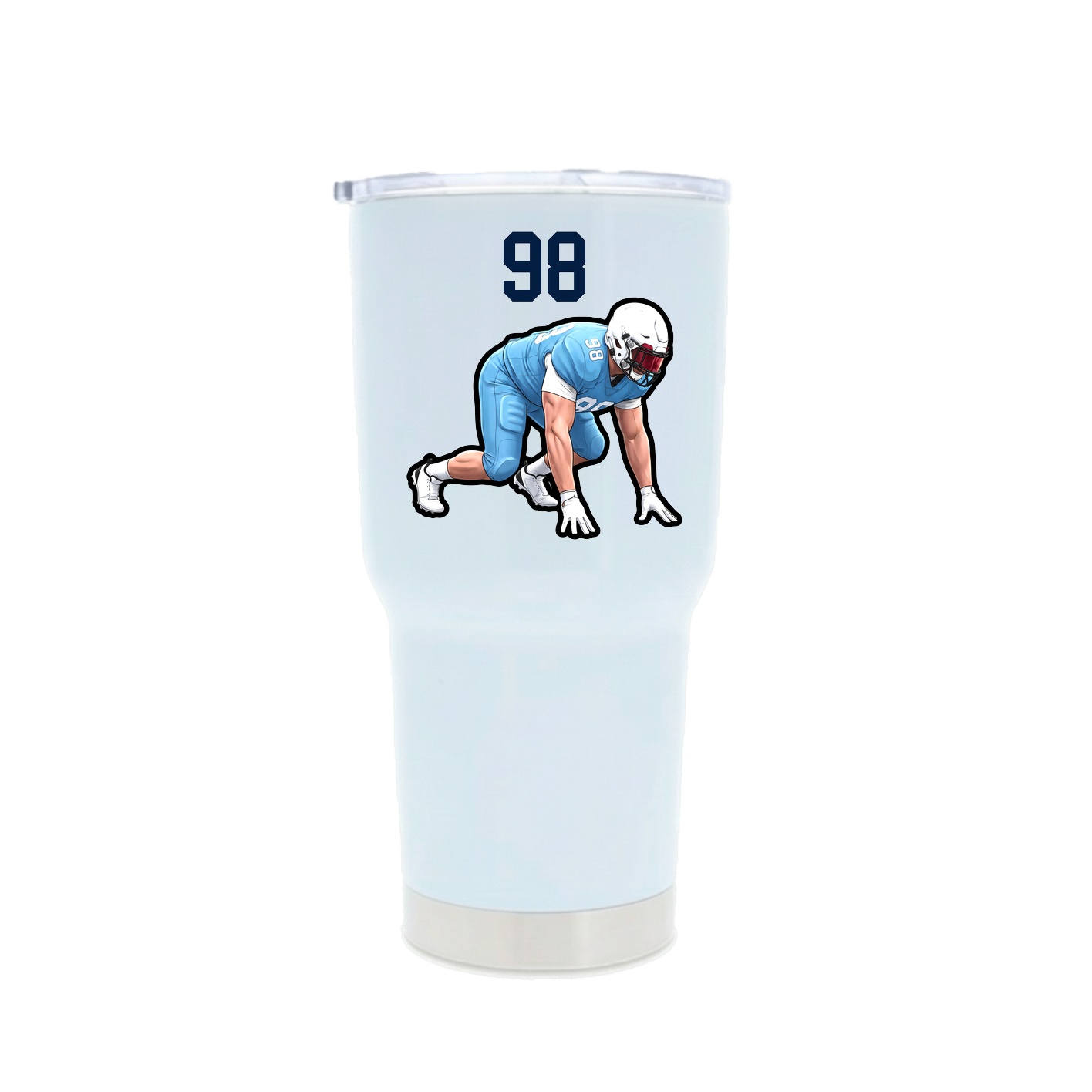 30oz Stainless Steel Tumbler — Number Top in White