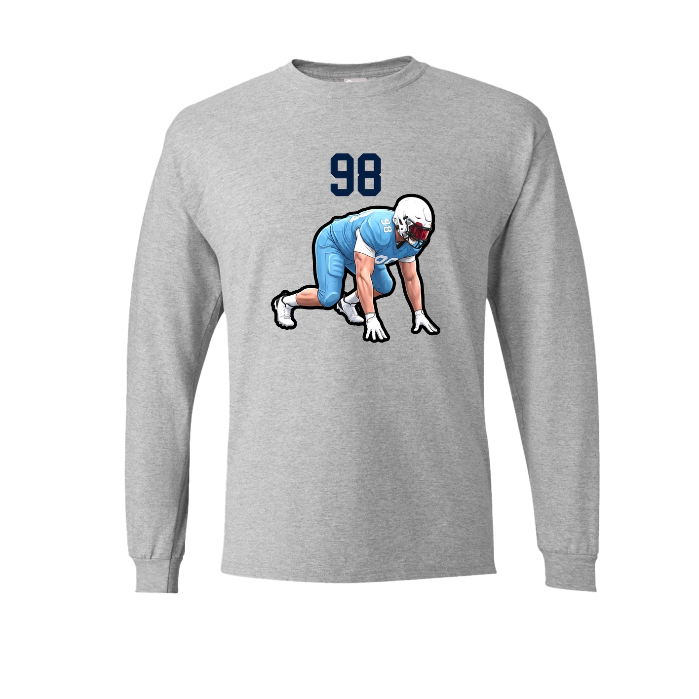 Long Sleeve Tee — Number Top in Grey